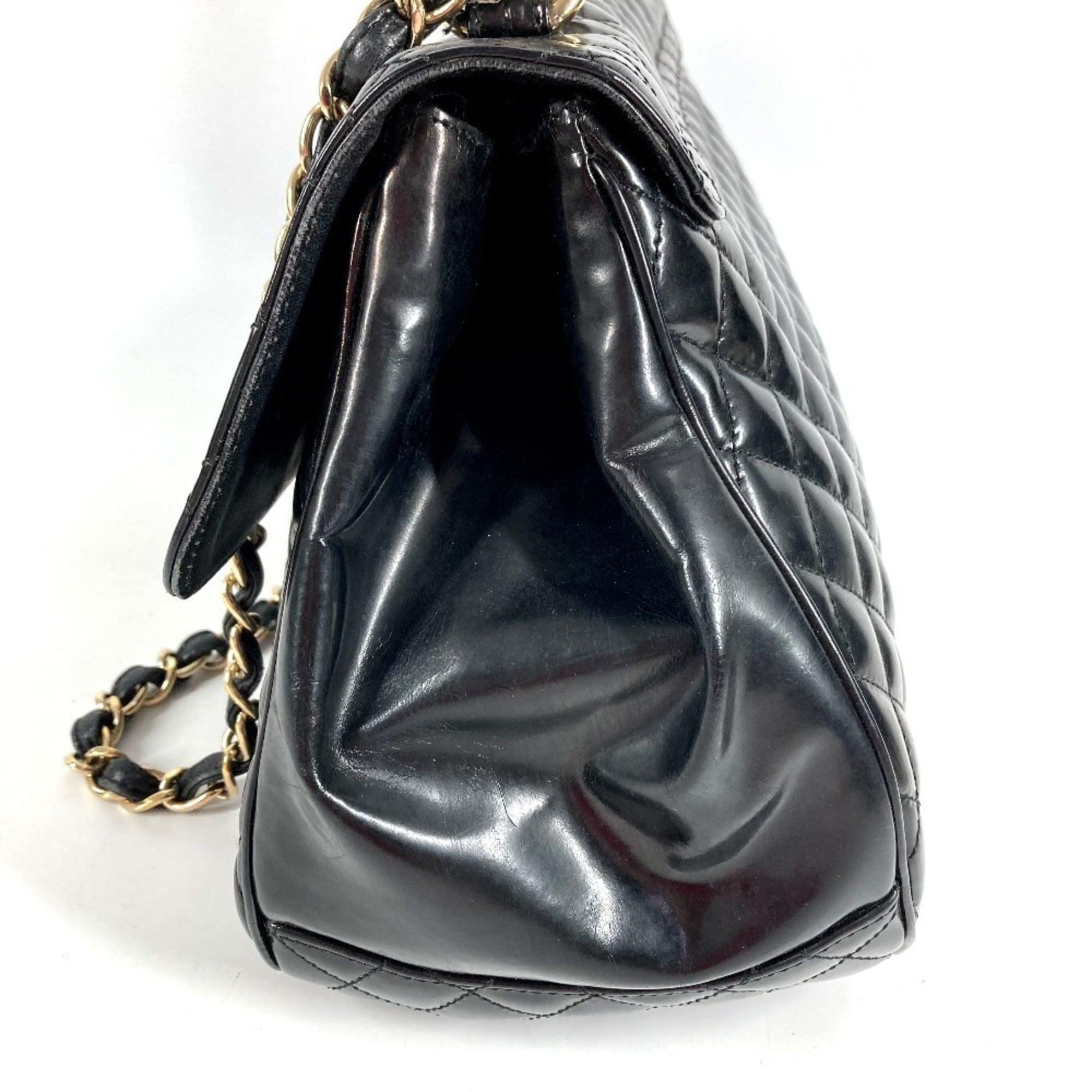 Chanel Black Leather Handbag Shoulder Bag Tote Bag (Pre-Owned)