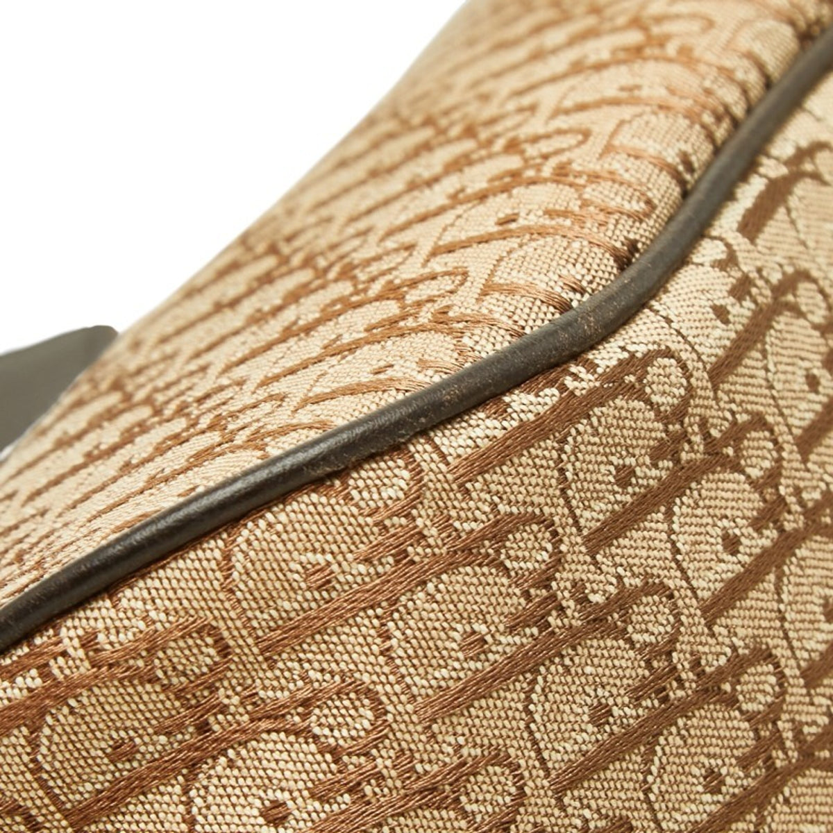 Christian Dior Beige Canvas Leather Handbag Shoulder Bag (Pre-Owned)