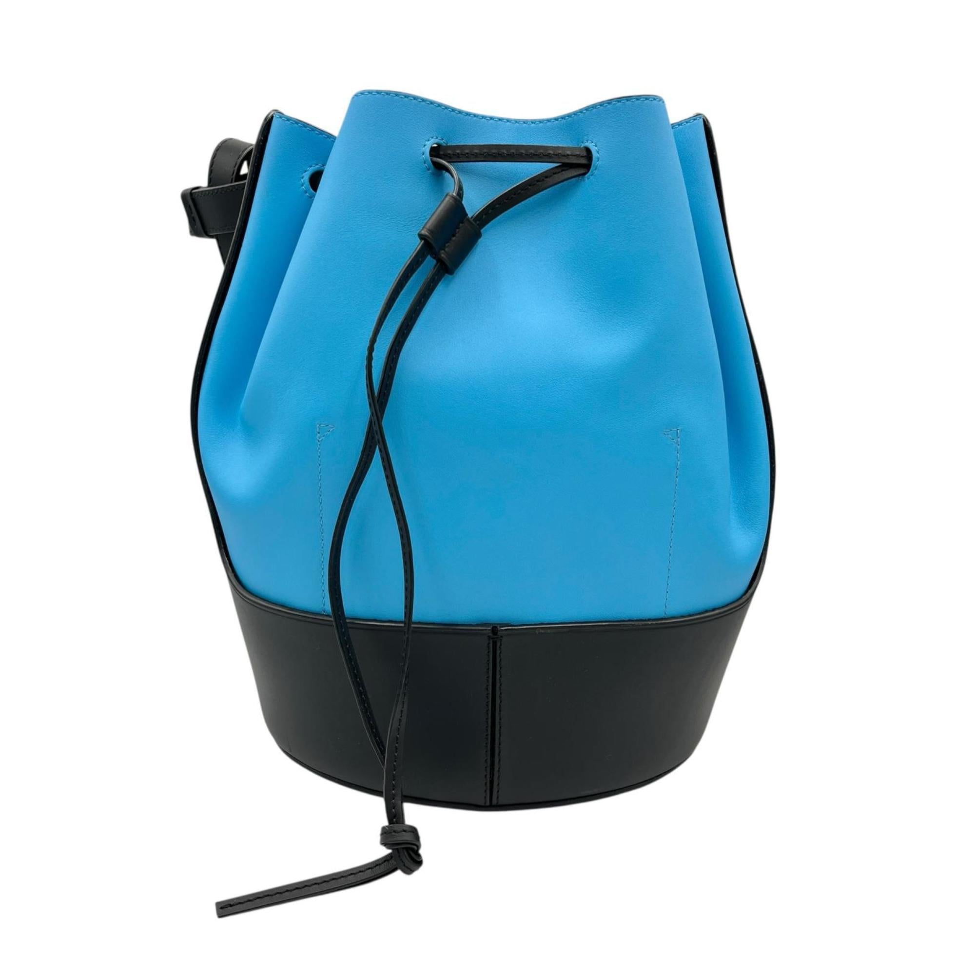 Loewe Black Light Blue Leather Shoulder Bag (Pre-Owned)