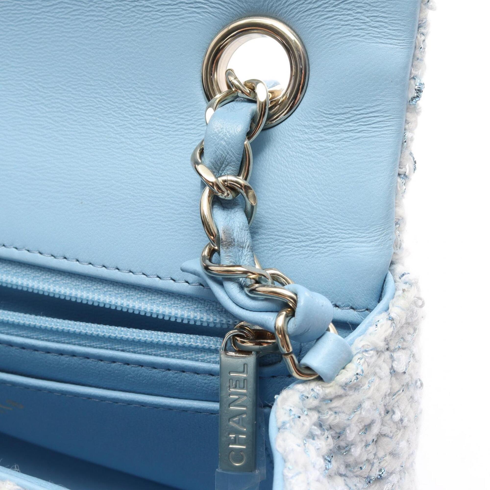Chanel Blue Fabric Handbag Shoulder Bag (Pre-Owned)