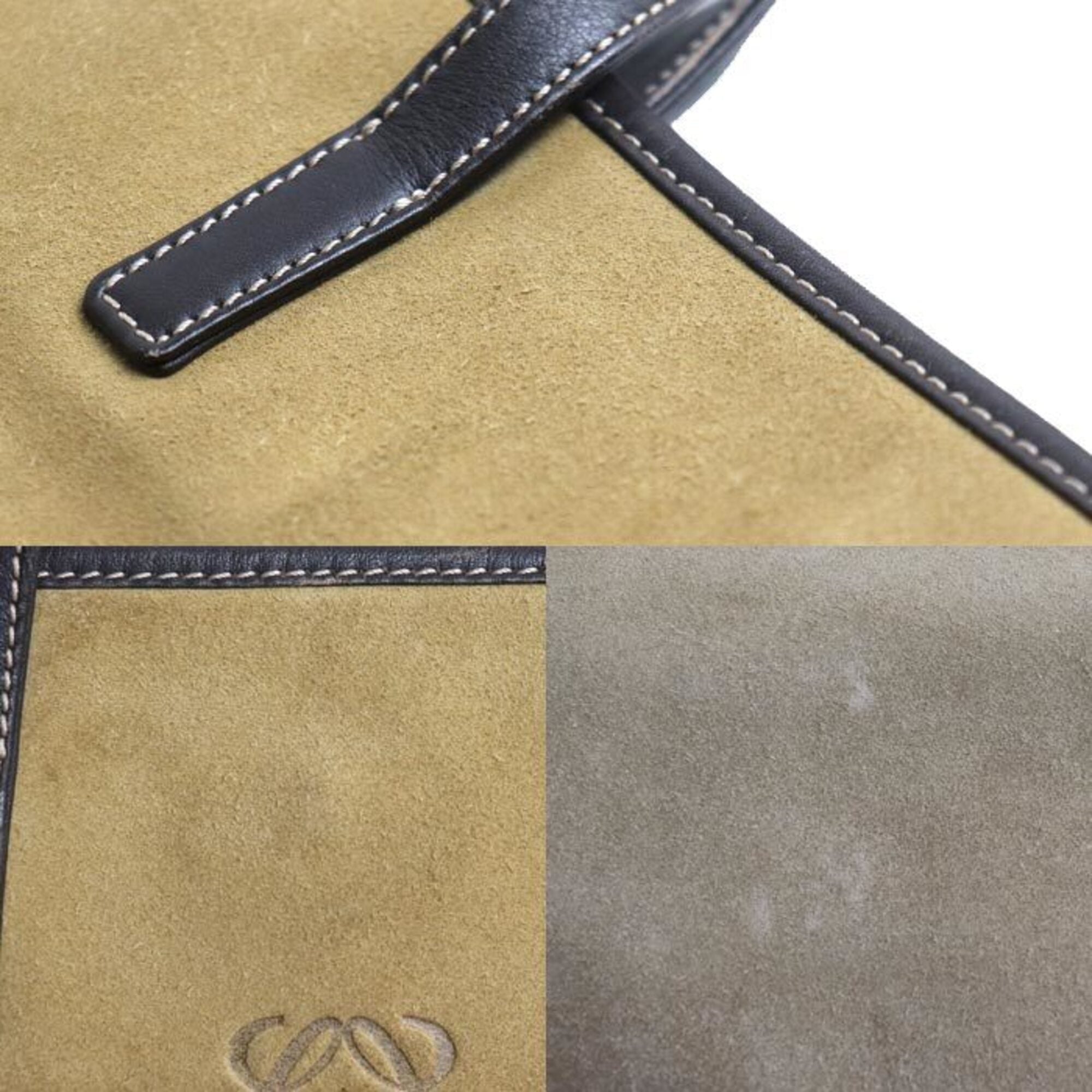 Loewe Beige Brown Suede Leather Tote Bag (Pre-Owned)