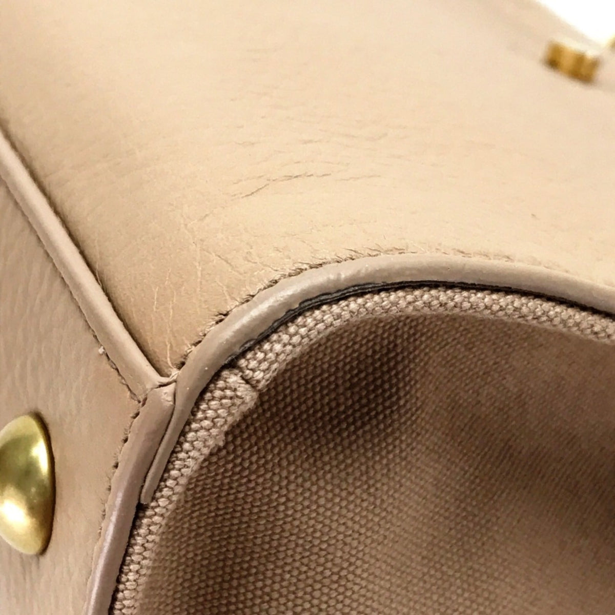 Saint Laurent Beige Leather Handbag Shoulder Bag (Pre-Owned)