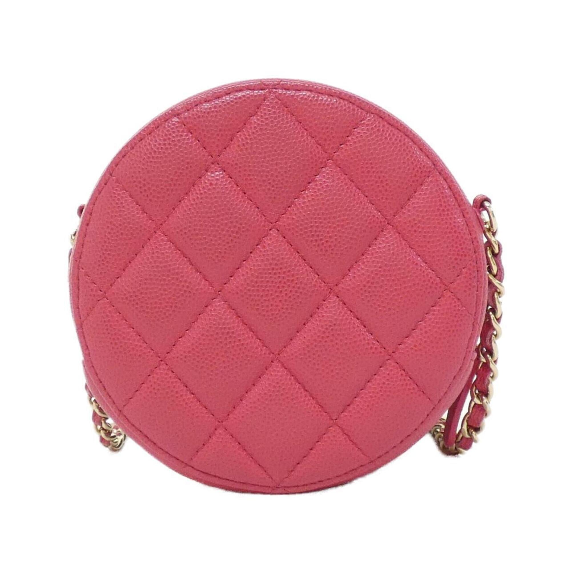 Chanel Pink Grained Calfskin Shoulder Bag (Pre-Owned)