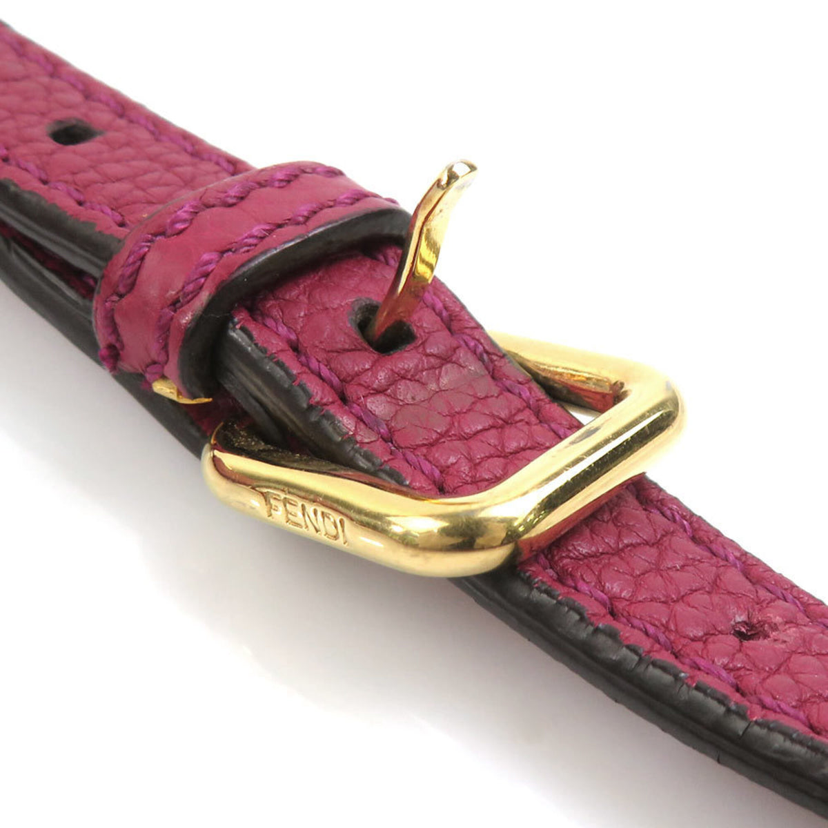 Fendi Bordeaux Leather Shoulder Bag (Pre-Owned)