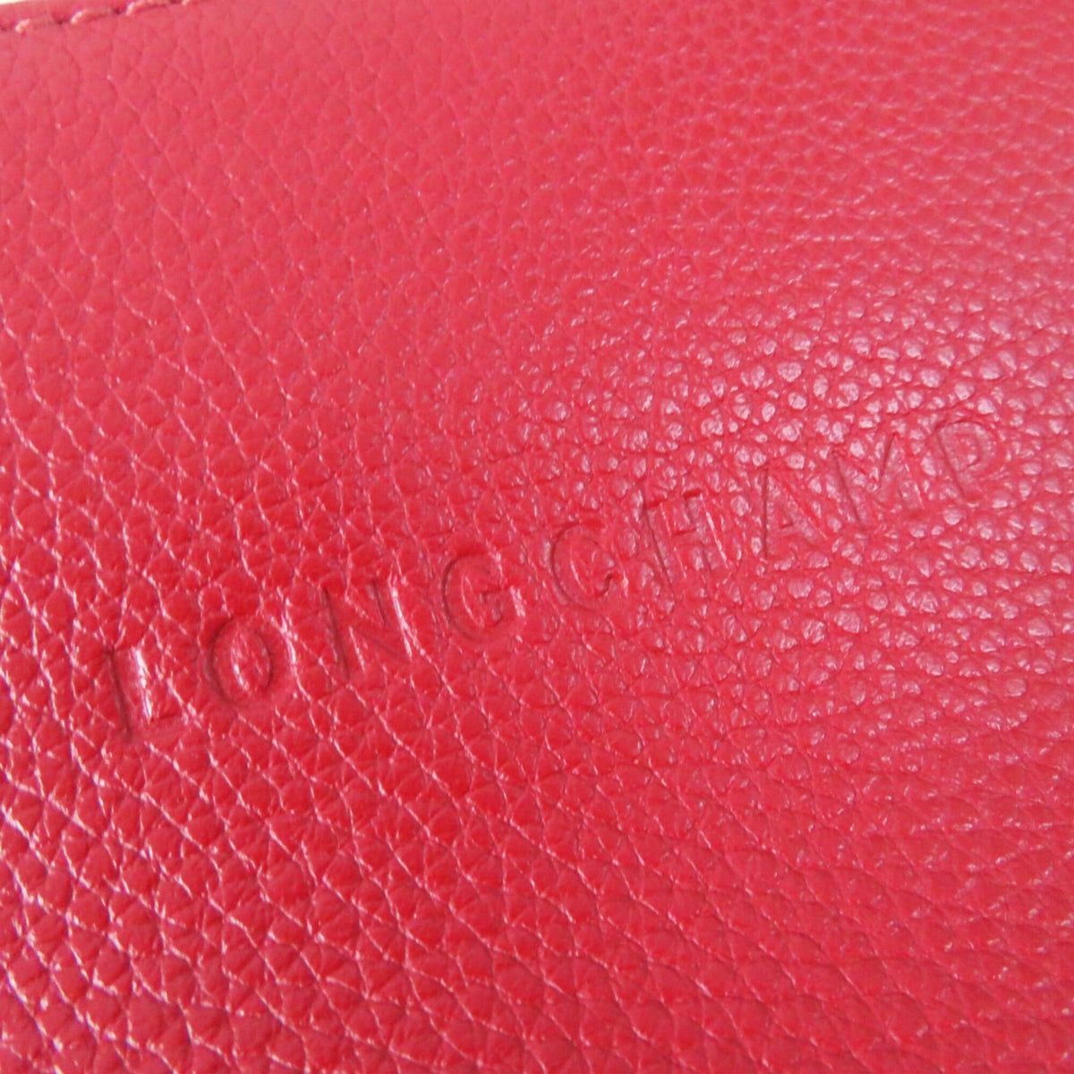 Longchamp Red Color Leather Shoulder Bag (Pre-Owned)