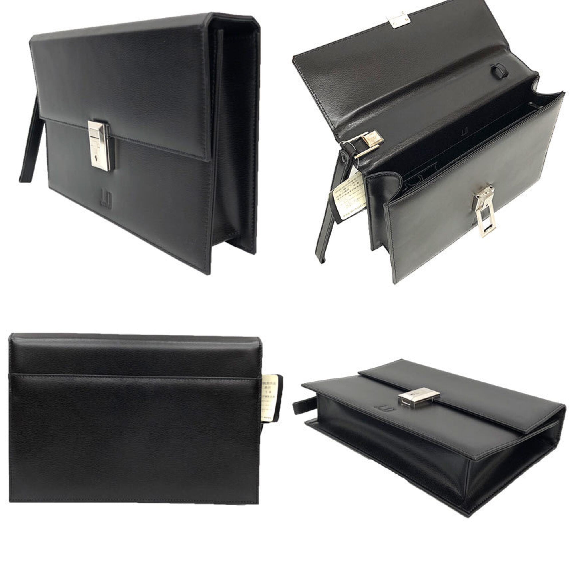 Dunhill Black Leather Clutch Bag (Pre-Owned)