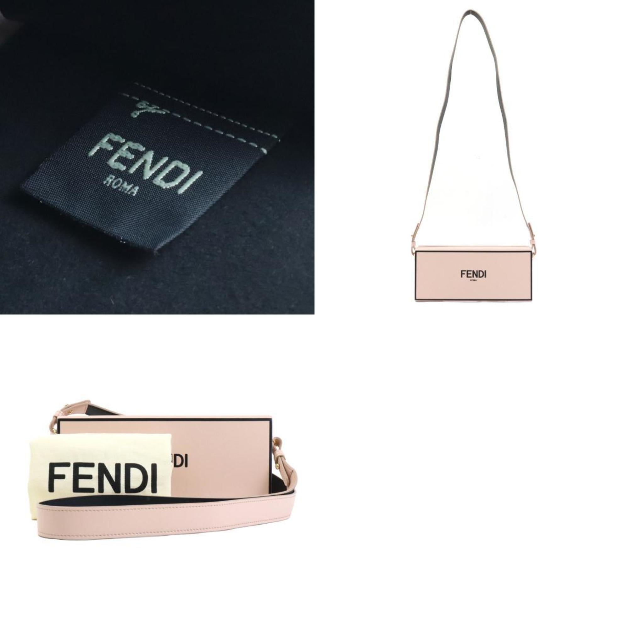 Fendi Pink Beige Leather Shoulder Bag (Pre-Owned)