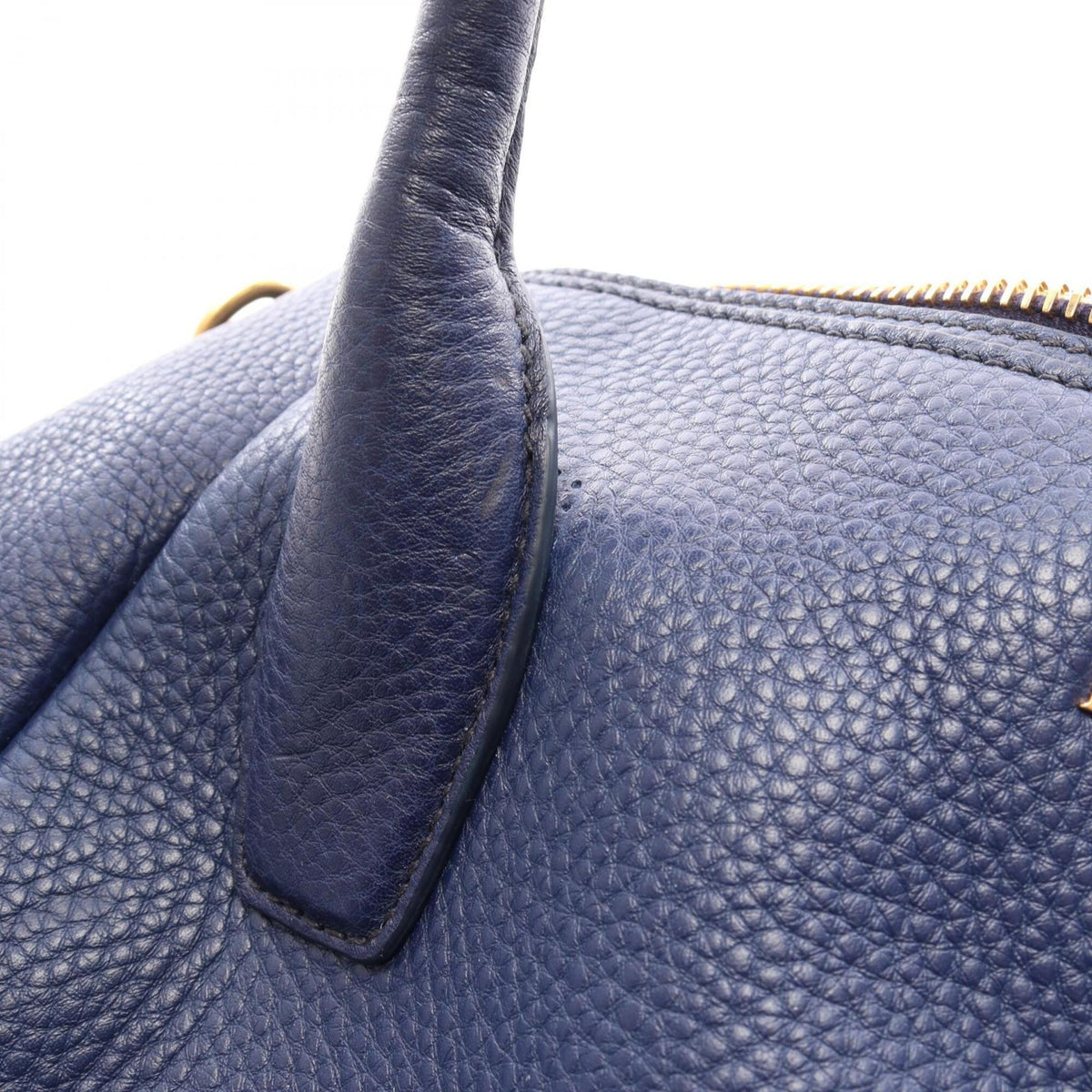 Prada Navy Leather Handbag Tote Bag (Pre-Owned)