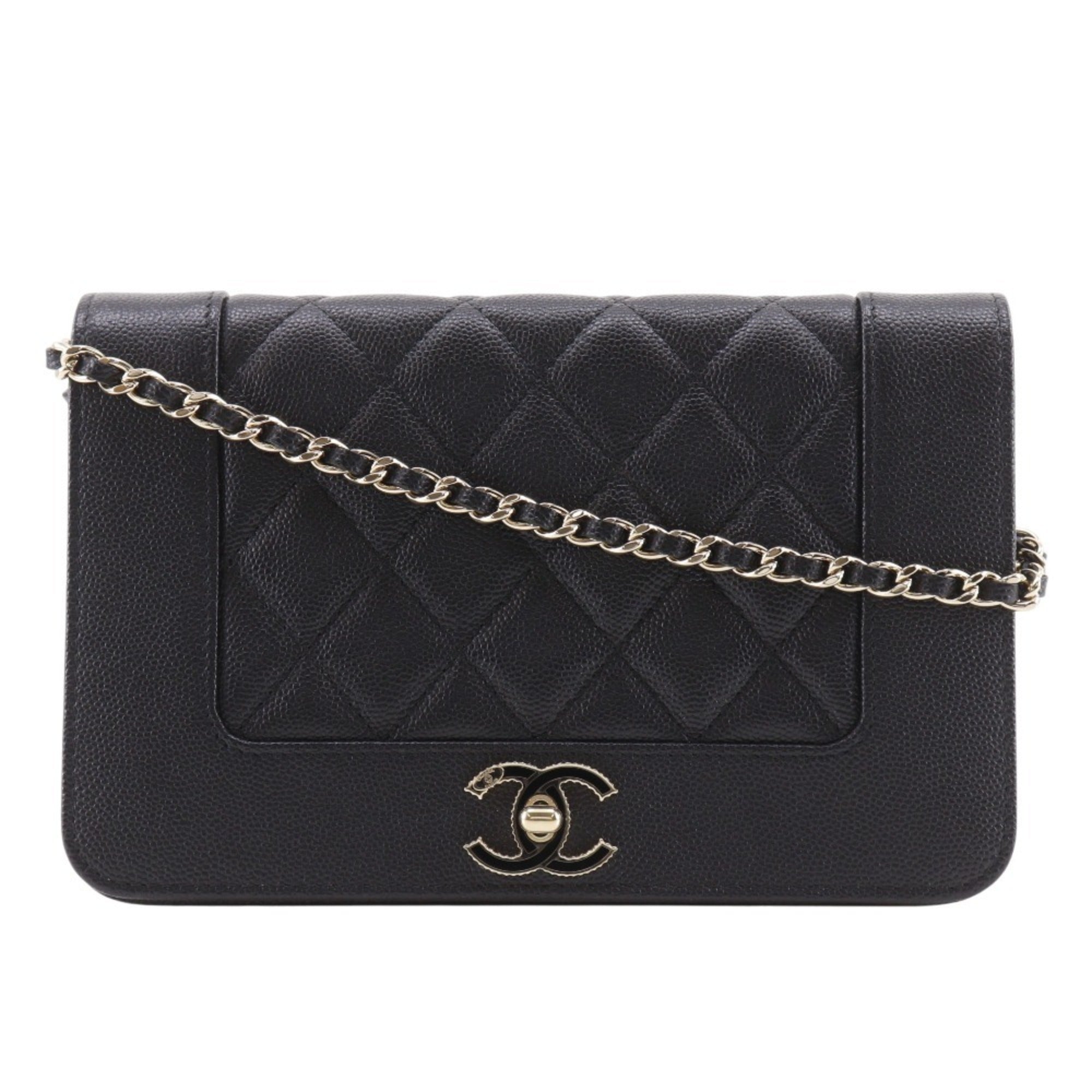 Chanel Black Grained Calfskin Shoulder Bag (Pre-Owned)
