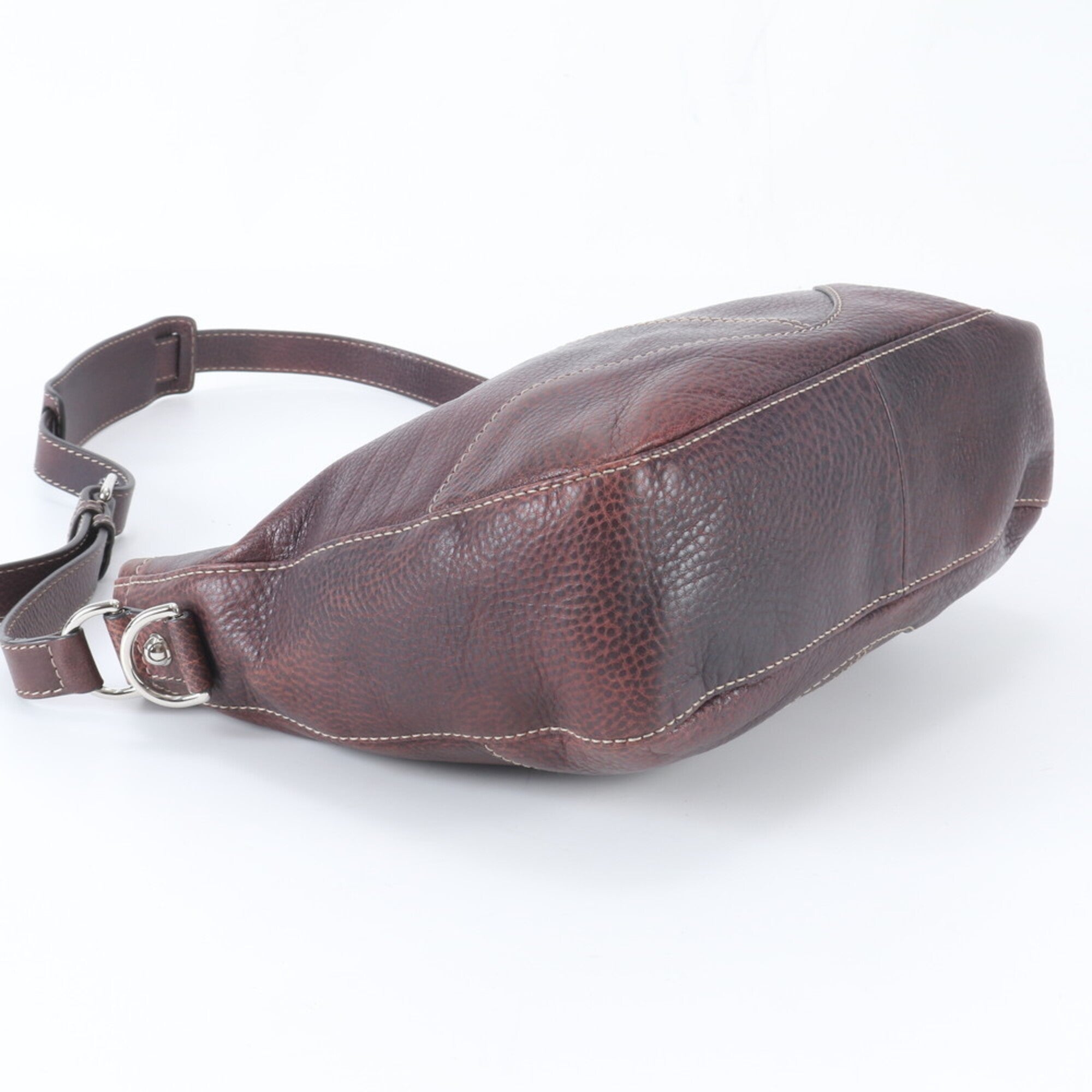 Gucci Red Brown Leather Shoulder Bag (Pre-Owned)