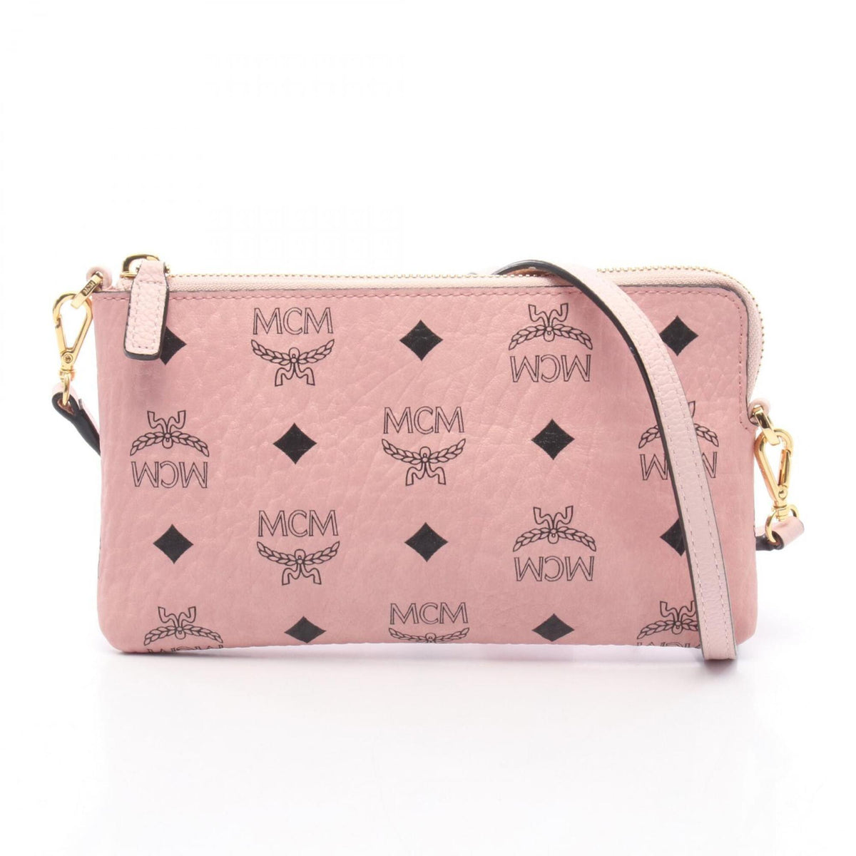 Mcm Pink Leather Handbag Pouch Shoulder Bag (Pre-Owned)