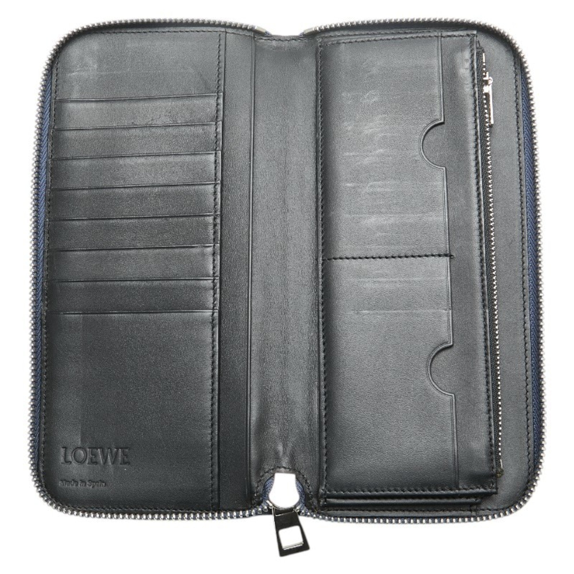Loewe Blue Leather Long Wallet (Bi-Fold) (Pre-Owned)