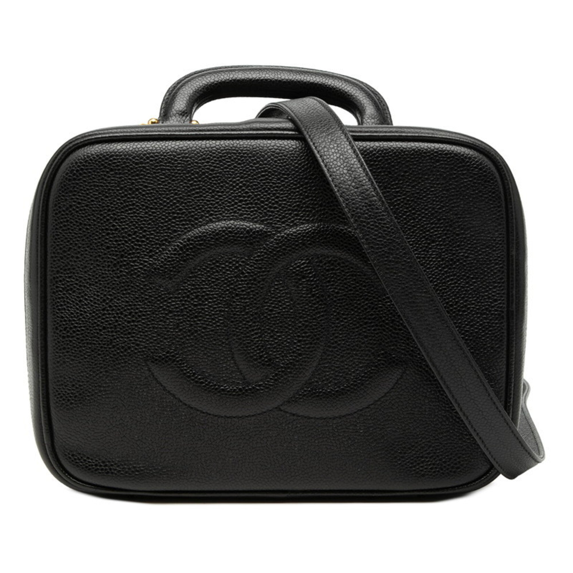 Chanel Black Grained Calfskin Handbag Shoulder Bag (Pre-Owned)