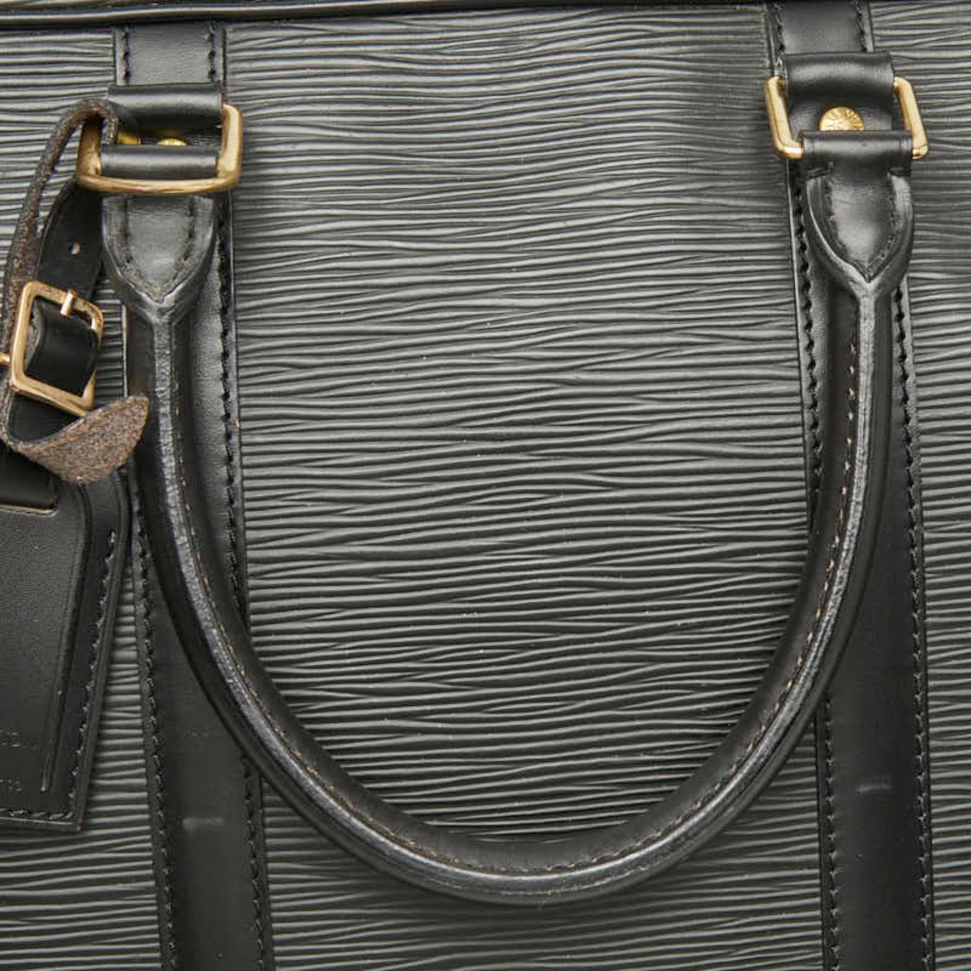 Louis Vuitton Black Noir Leather Briefcase Handbag (Pre-Owned)