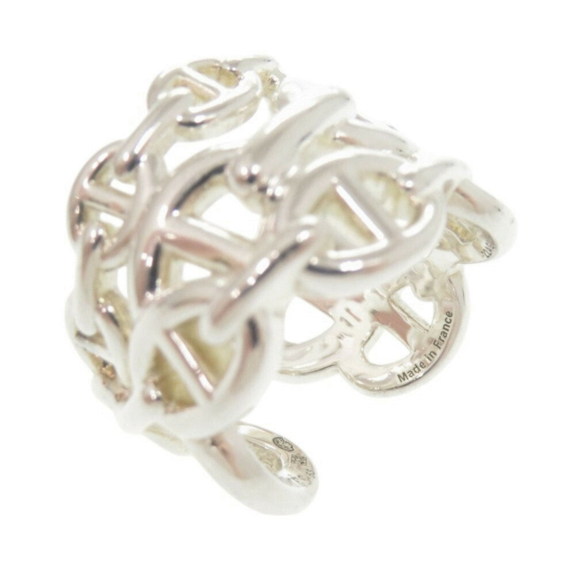 Hermes Silver Silver 925 Band Ring (Pre-Owned)