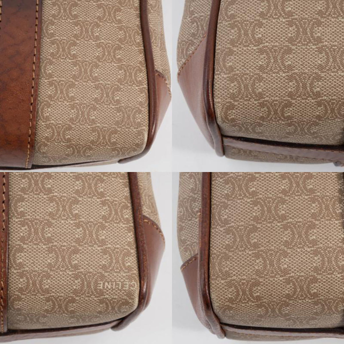 Celine Macadam Beige Brown Pvc Leather Handbag Tote Bag (Pre-Owned)