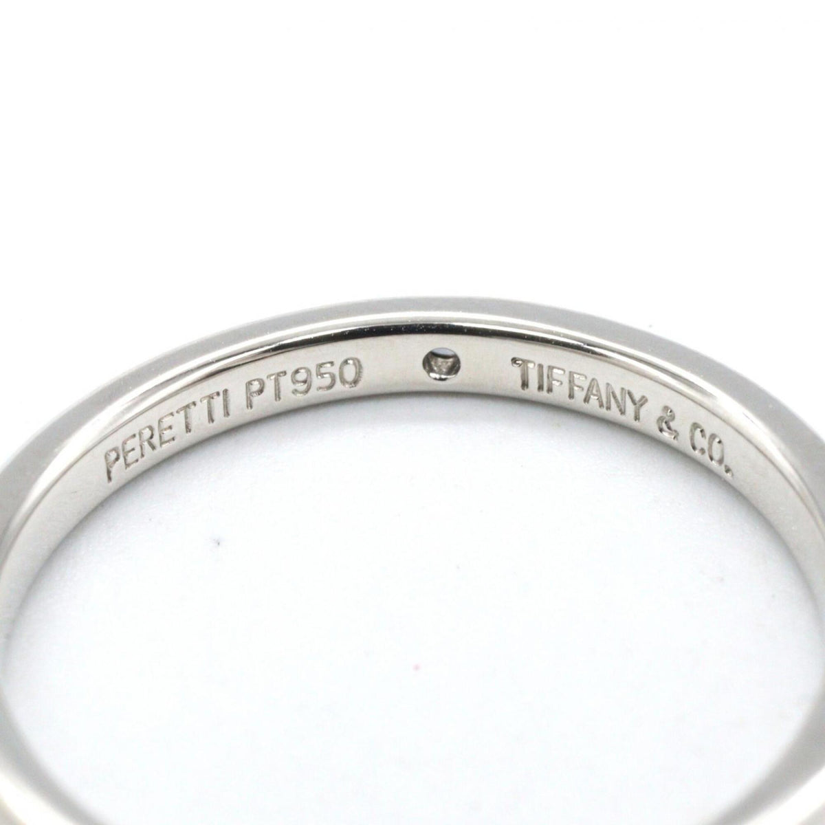 Tiffany Silver Clear Platinum 950 Band Ring (Pre-Owned)