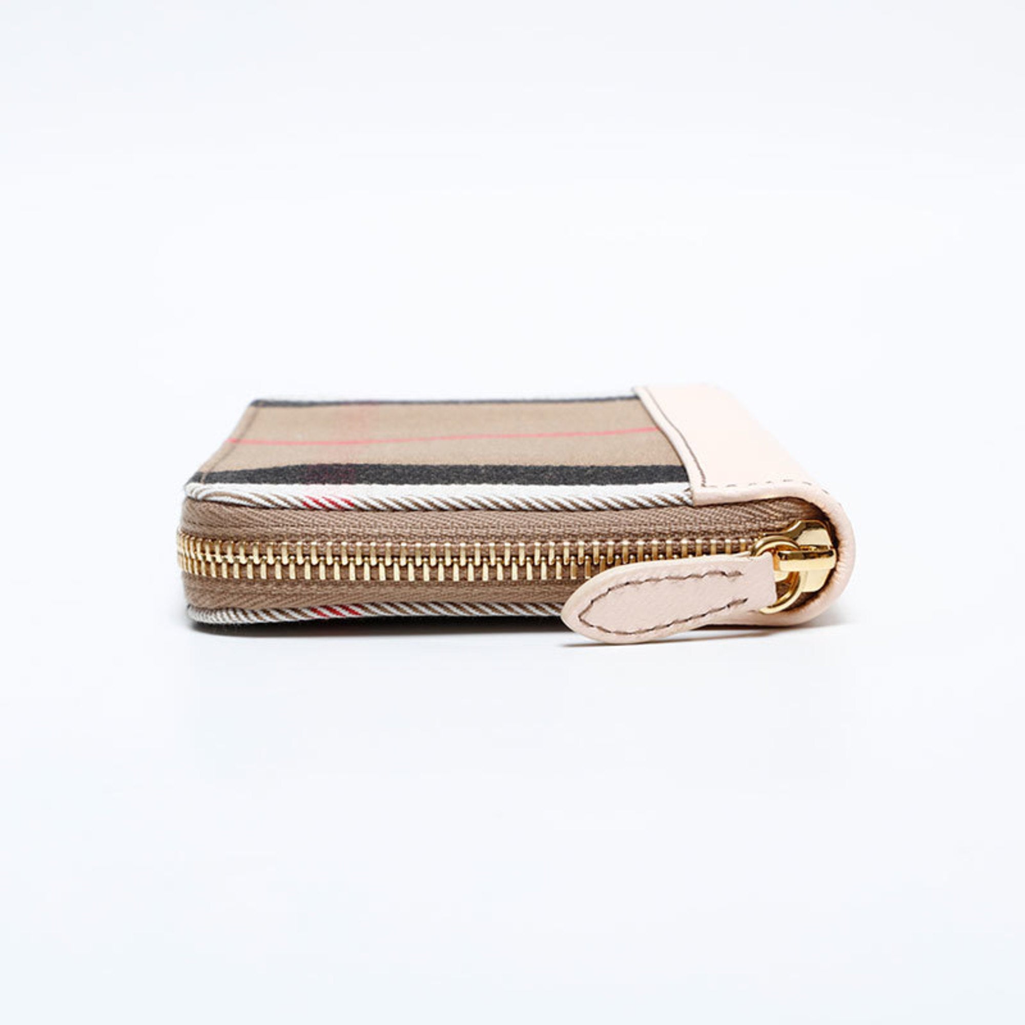 Burberry Beige Canvas Leather Long Wallet (Bi-Fold) (Pre-Owned)