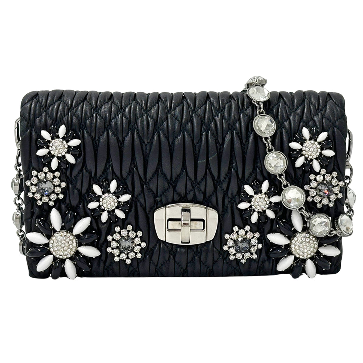 Miu Miu Black Leather Handbag Shoulder Bag (Pre-Owned)