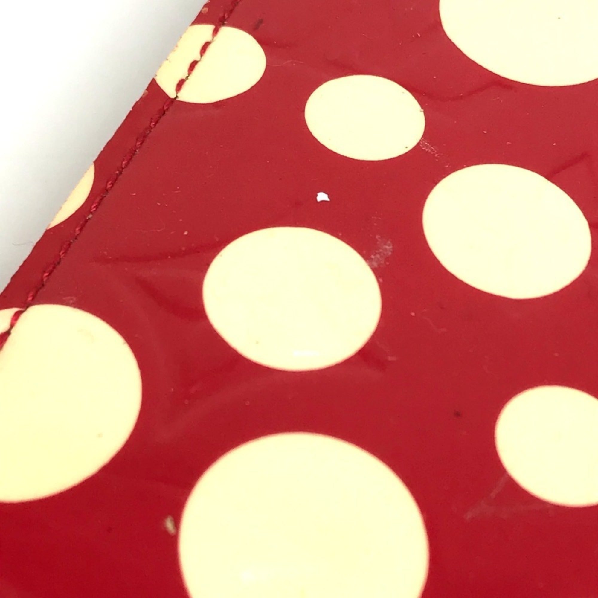Louis Vuitton Red Color White Patent Leather Long Wallet (Bi-Fold) (Pre-Owned)
