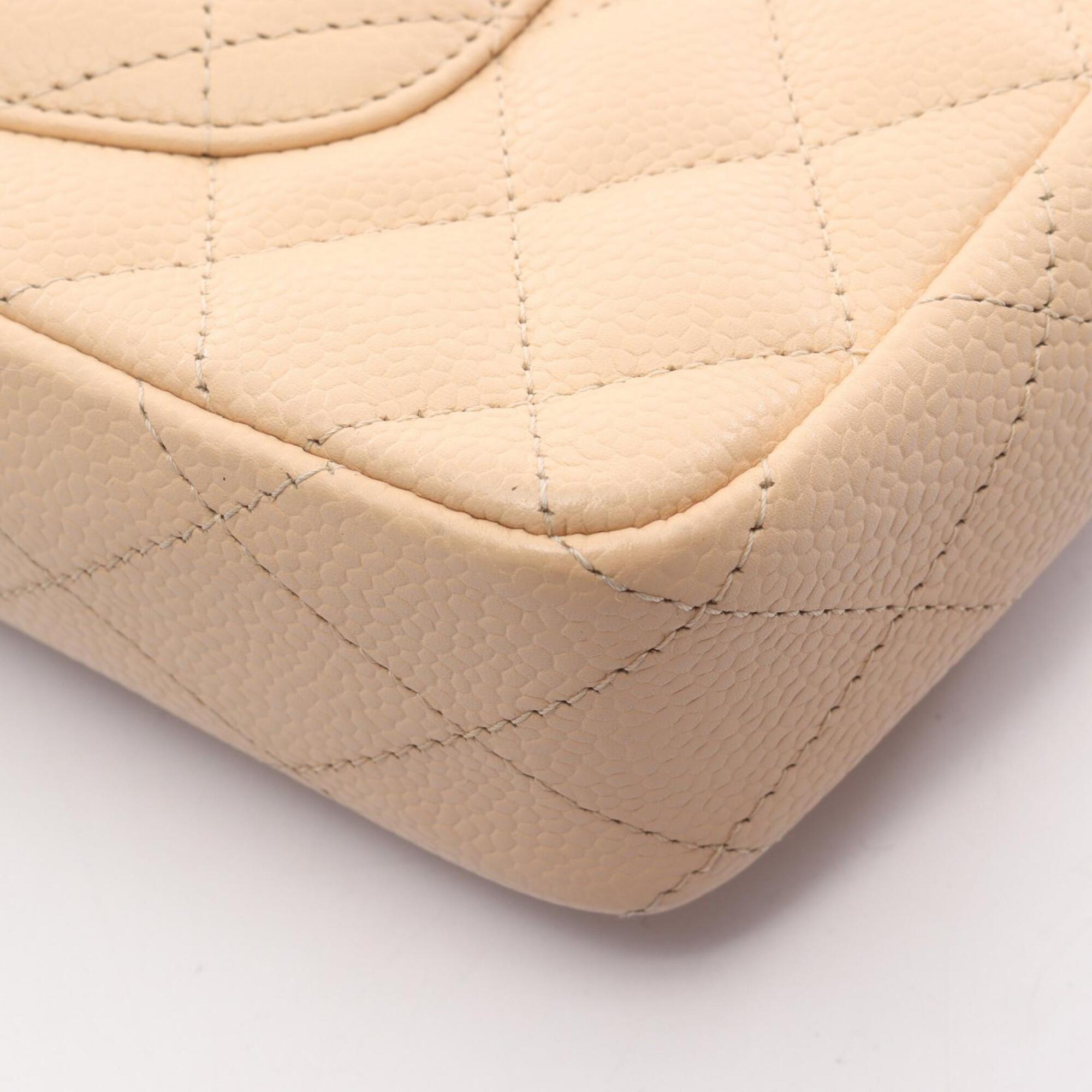 Chanel Beige Leather Handbag Shoulder Bag (Pre-Owned)