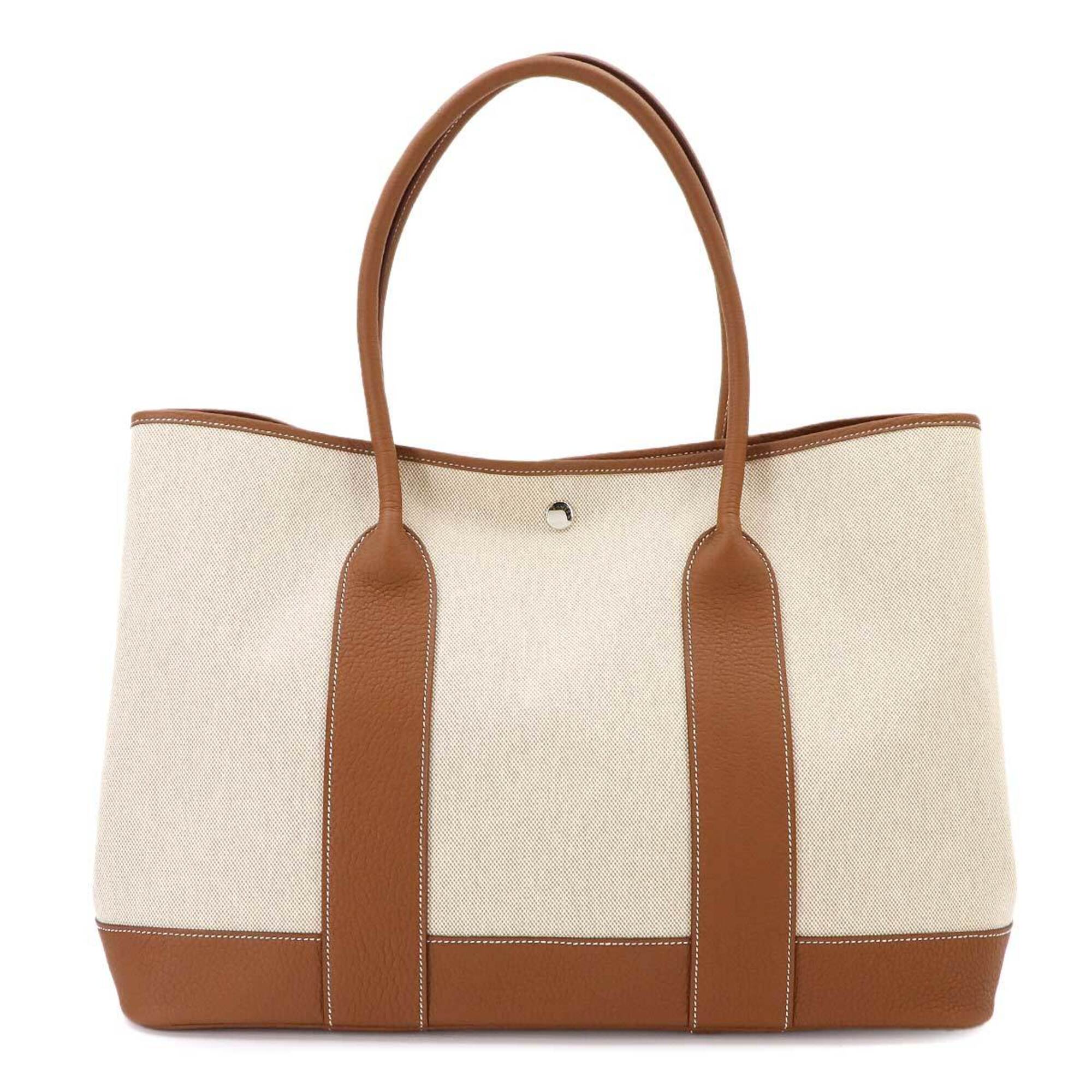 Hermes Ecru Gold Toile H Negonda Leather Tote Bag (Pre-Owned)
