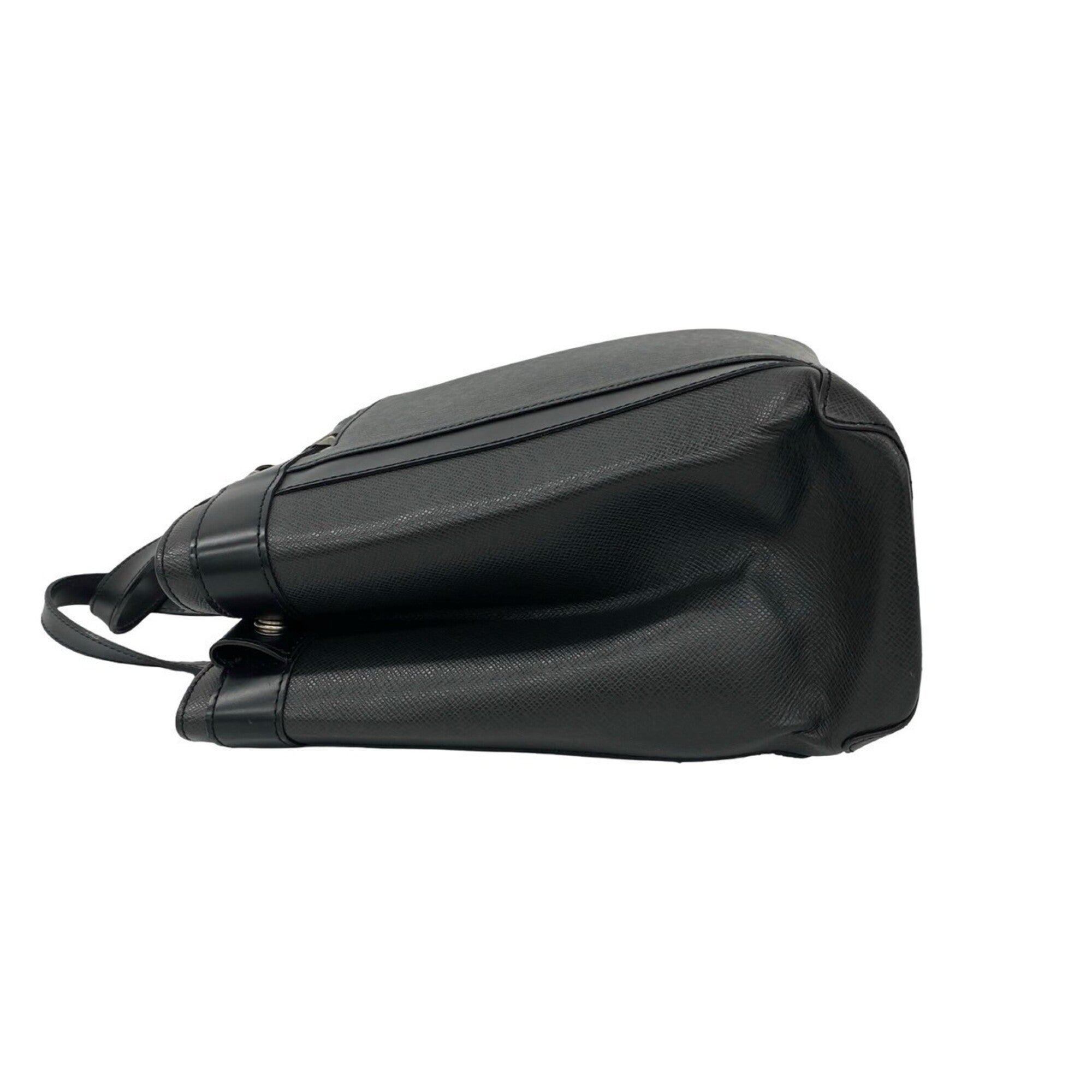 Louis Vuitton Black Leather Handbag Tote Bag (Pre-Owned)