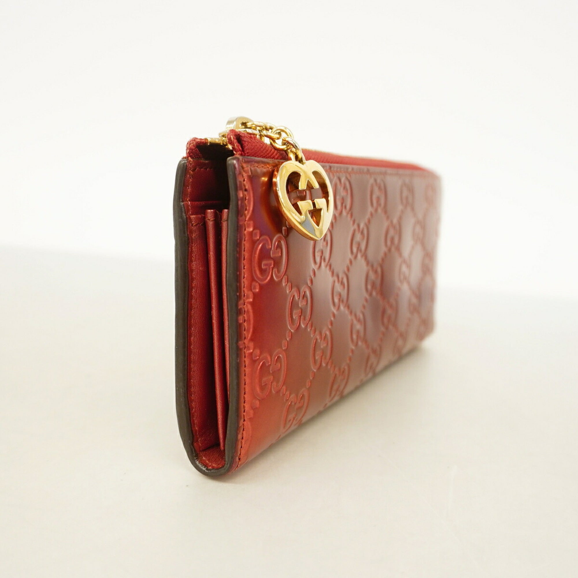 Gucci Red Color Long Wallet (Bi-Fold) (Pre-Owned)