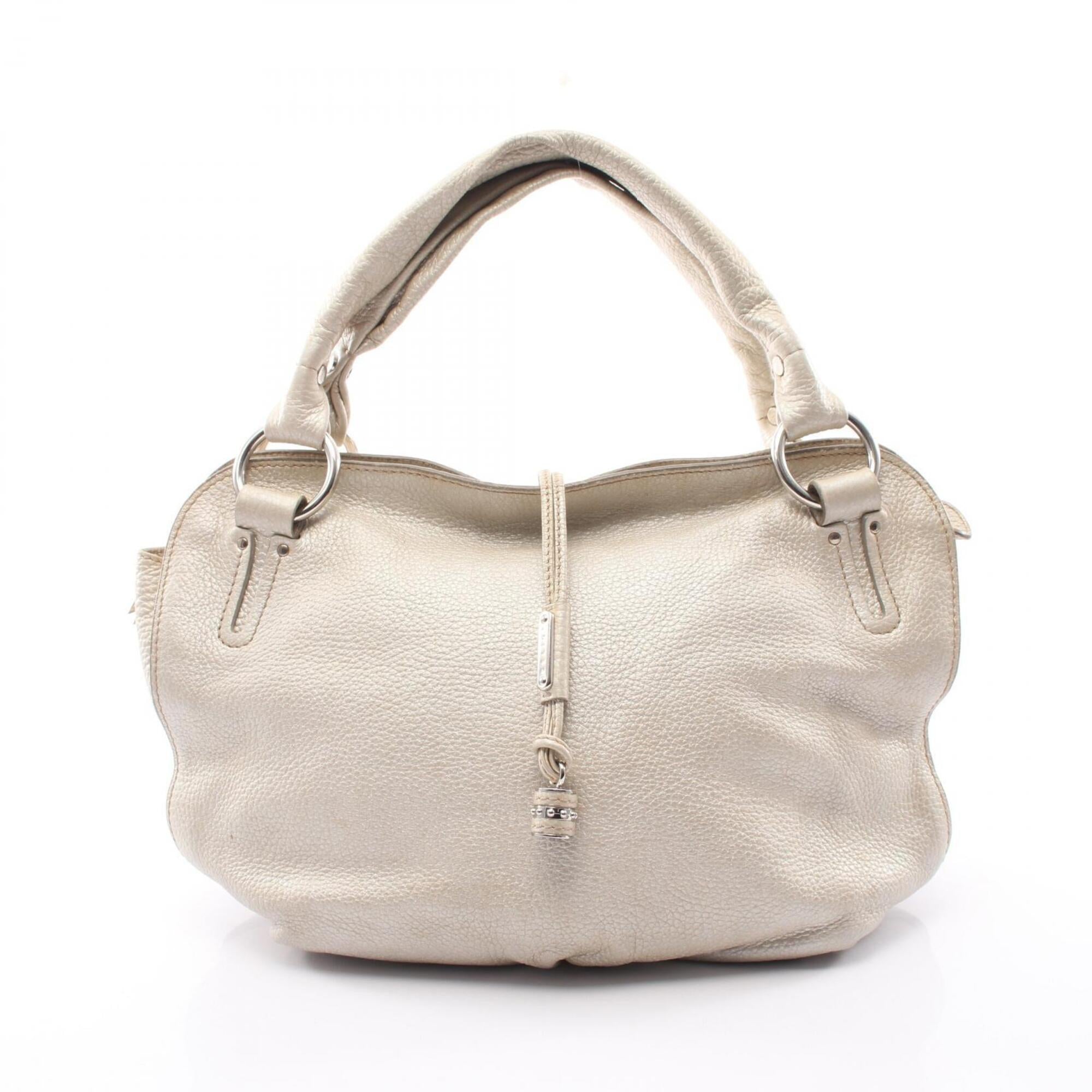 Celine Metallic White Leather Handbag (Pre-Owned)