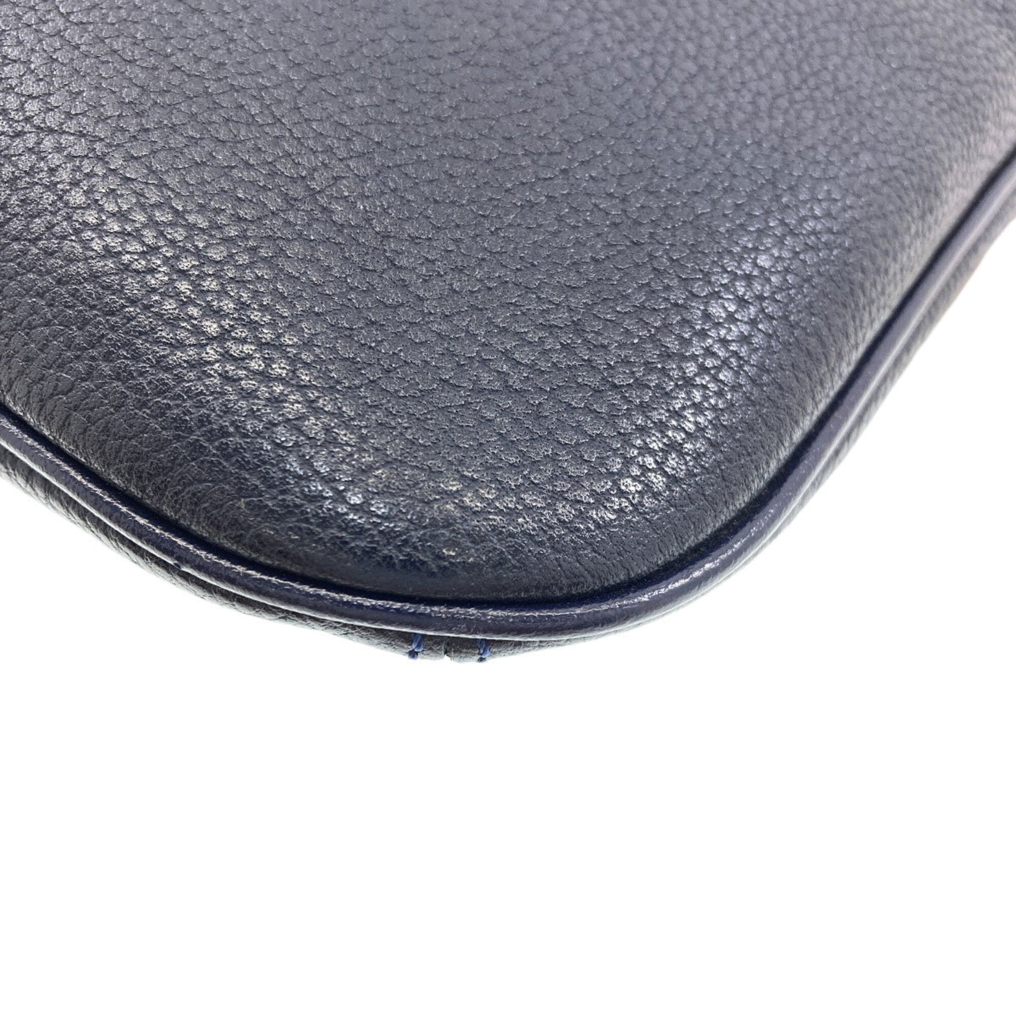 Longchamp Navy Leather Shoulder Bag (Pre-Owned)