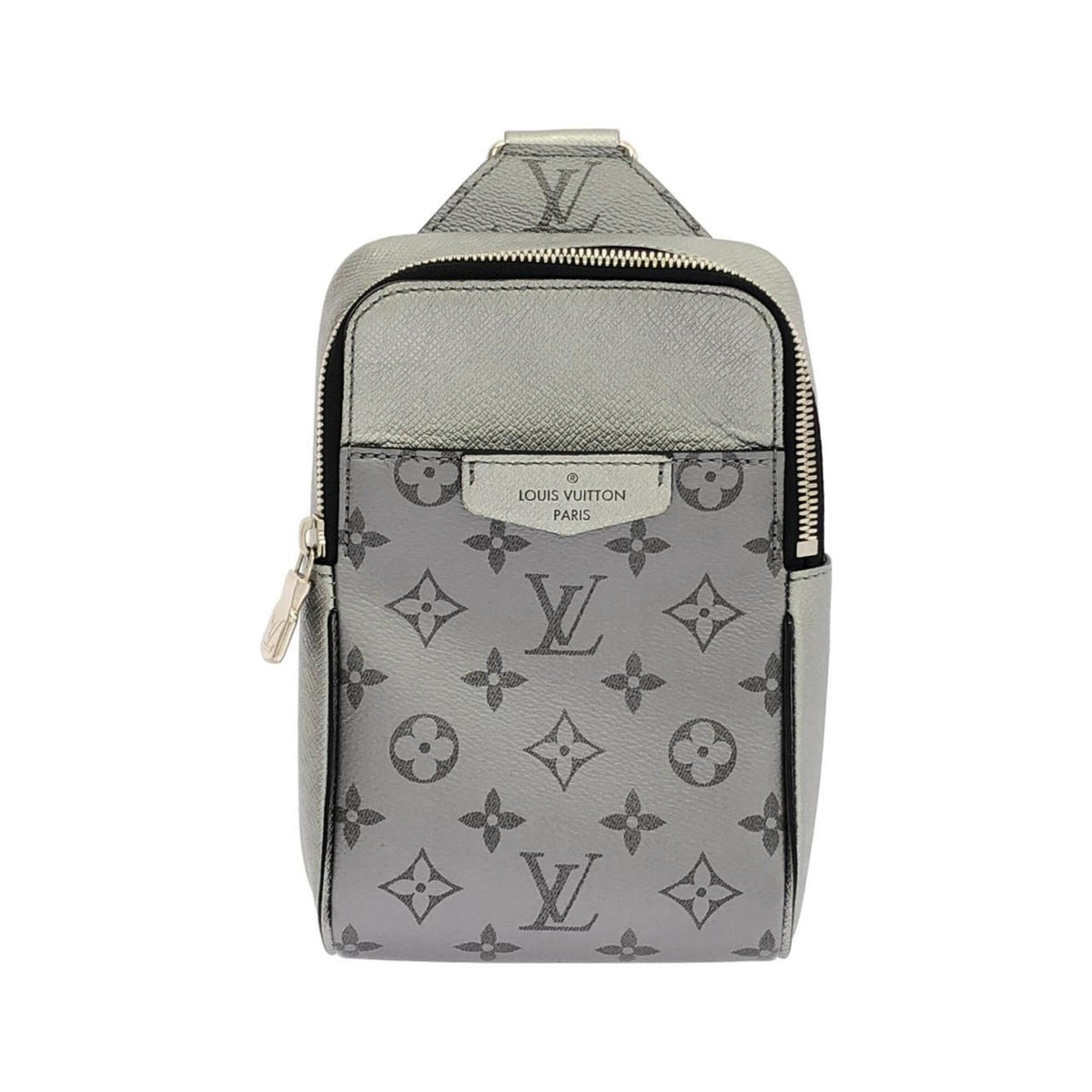 Louis Vuitton Taigarama Gunmetal Coated Canvas Leather Shoulder Bag (Pre-Owned)