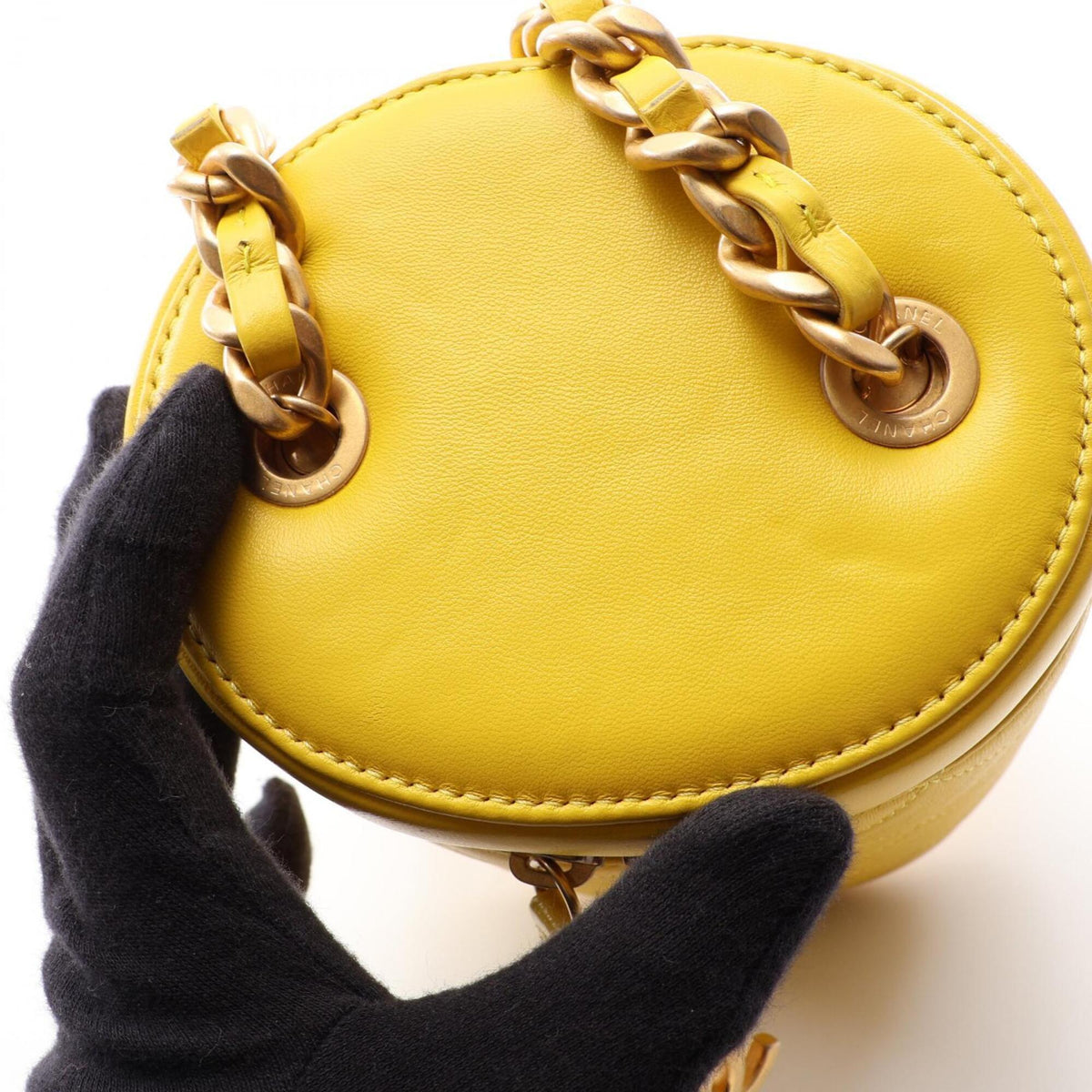 Chanel Yellow Leather Handbag Shoulder Bag (Pre-Owned)
