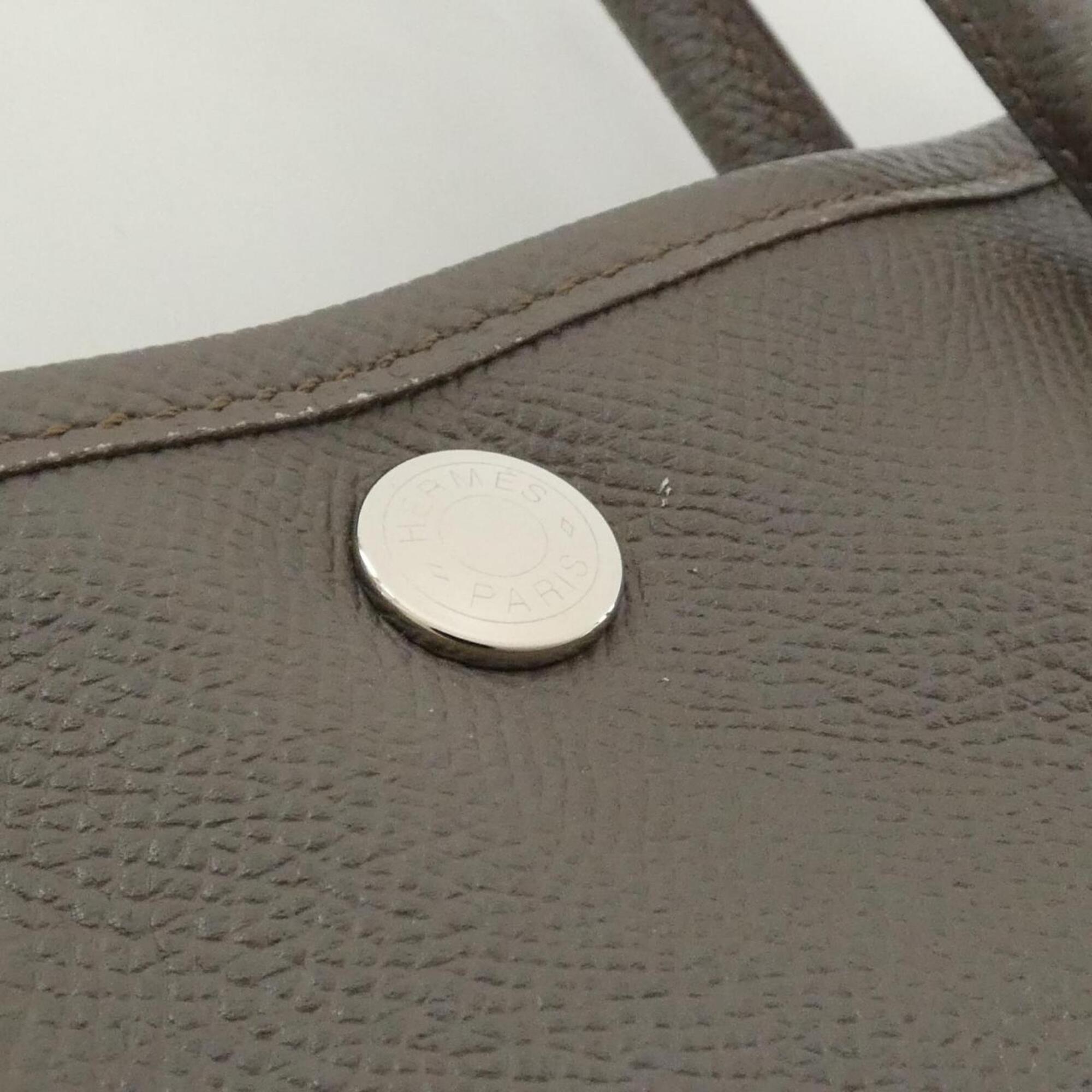 Hermes Etain Gray Epsom Leather Handbag (Pre-Owned)