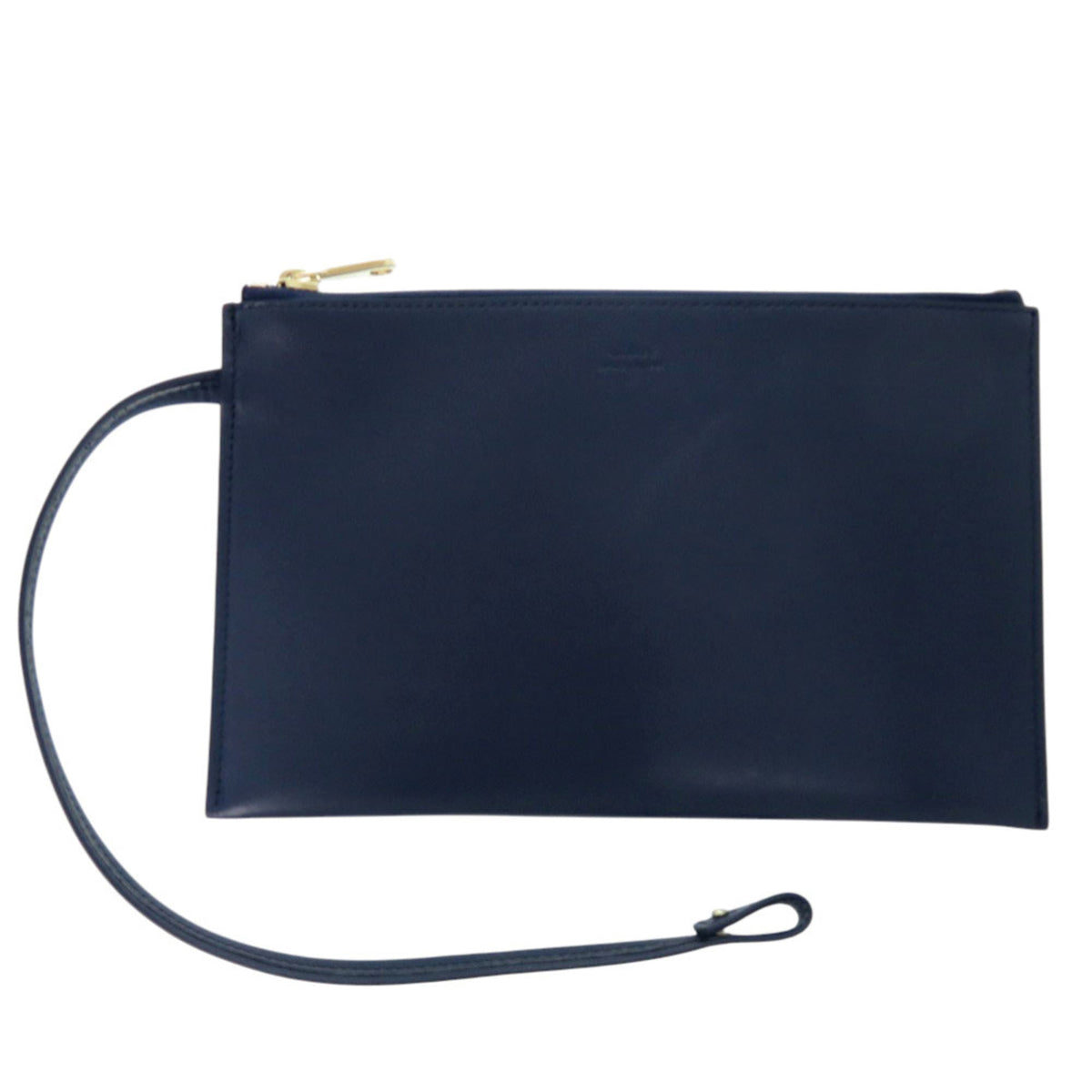 Chloé Green Navy Pink Linen Pouch Tote Bag (Pre-Owned)