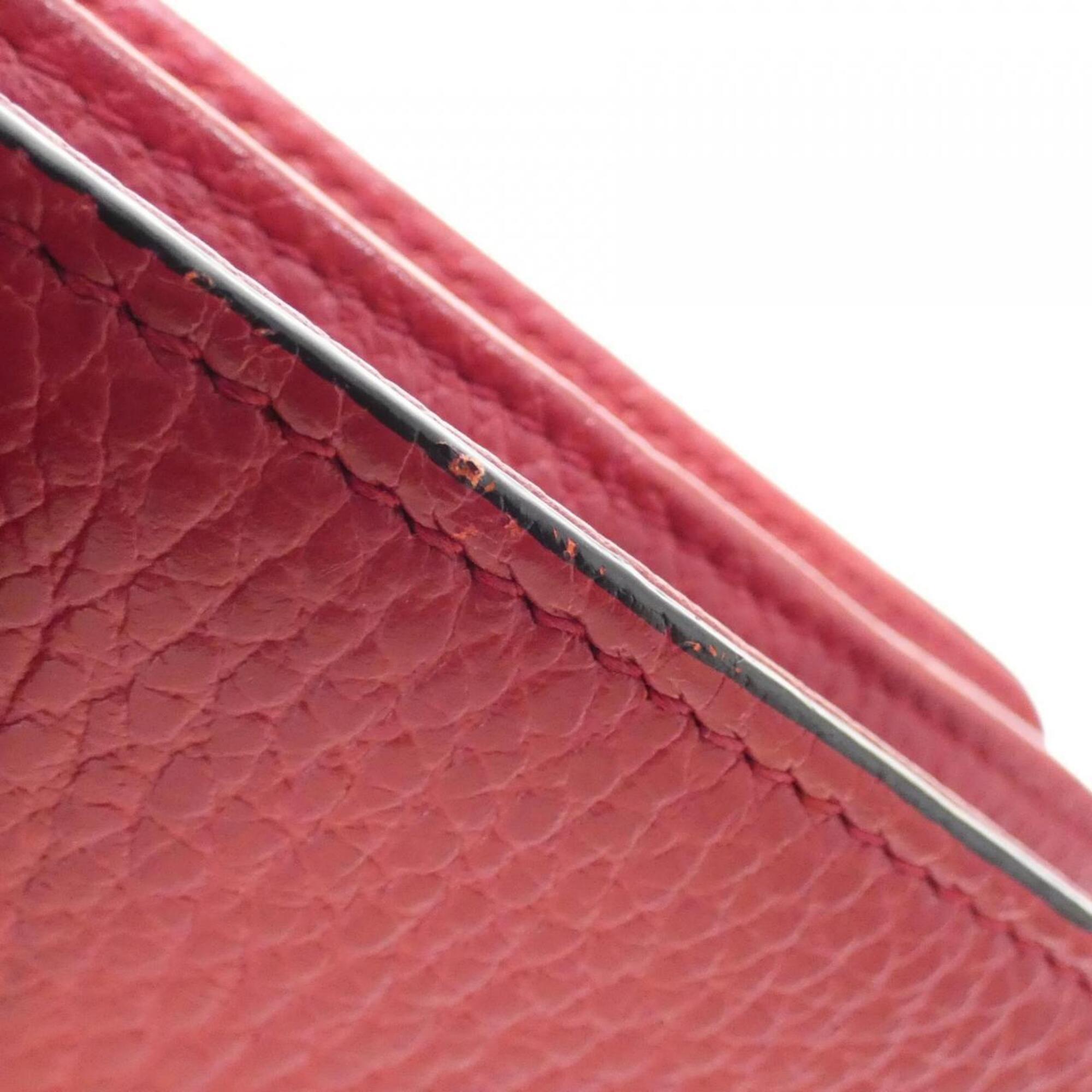 Gucci Red Color Leather Shoulder Bag (Pre-Owned)