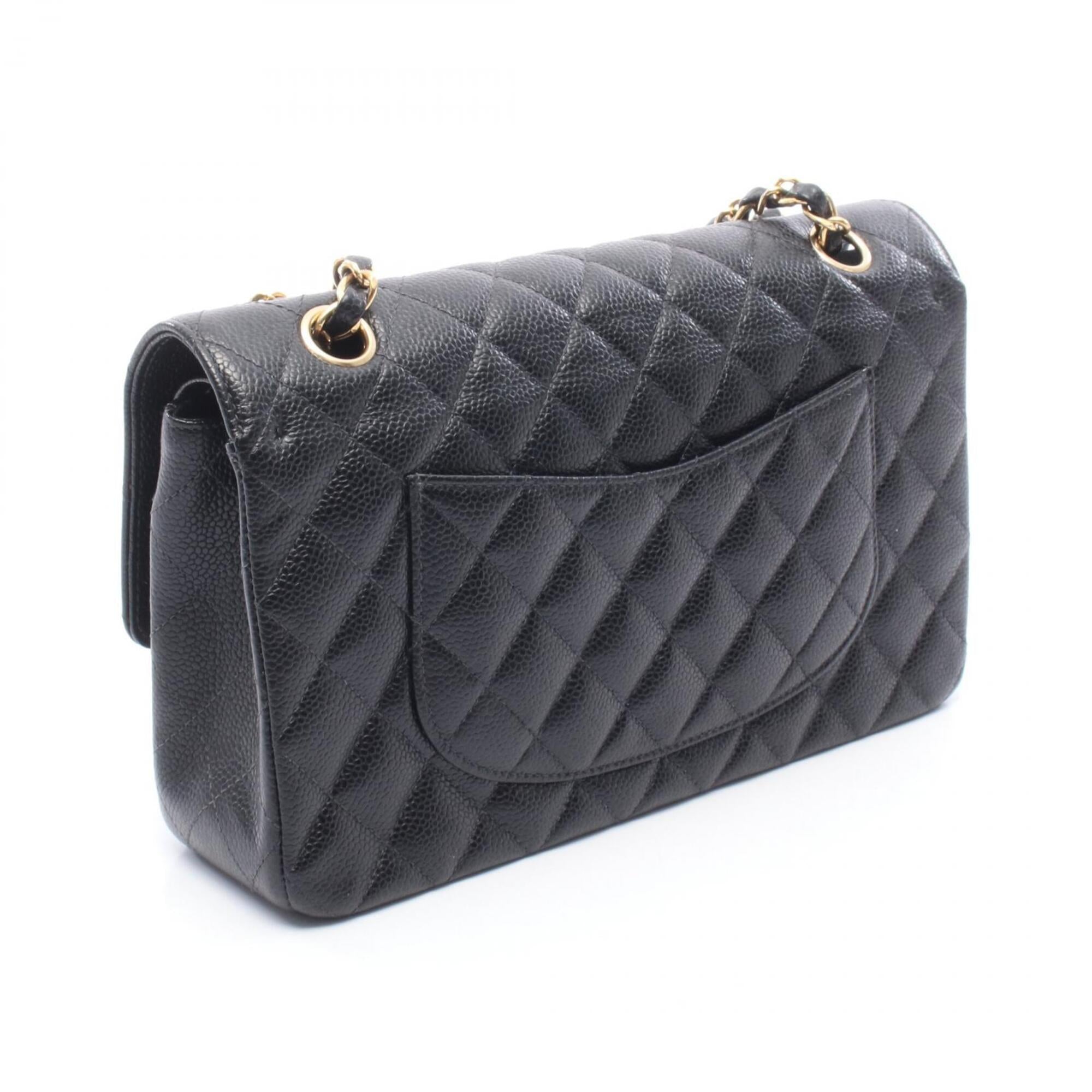 Chanel 2.55 Black Grained Calfskin Handbag Shoulder Bag (Pre-Owned)