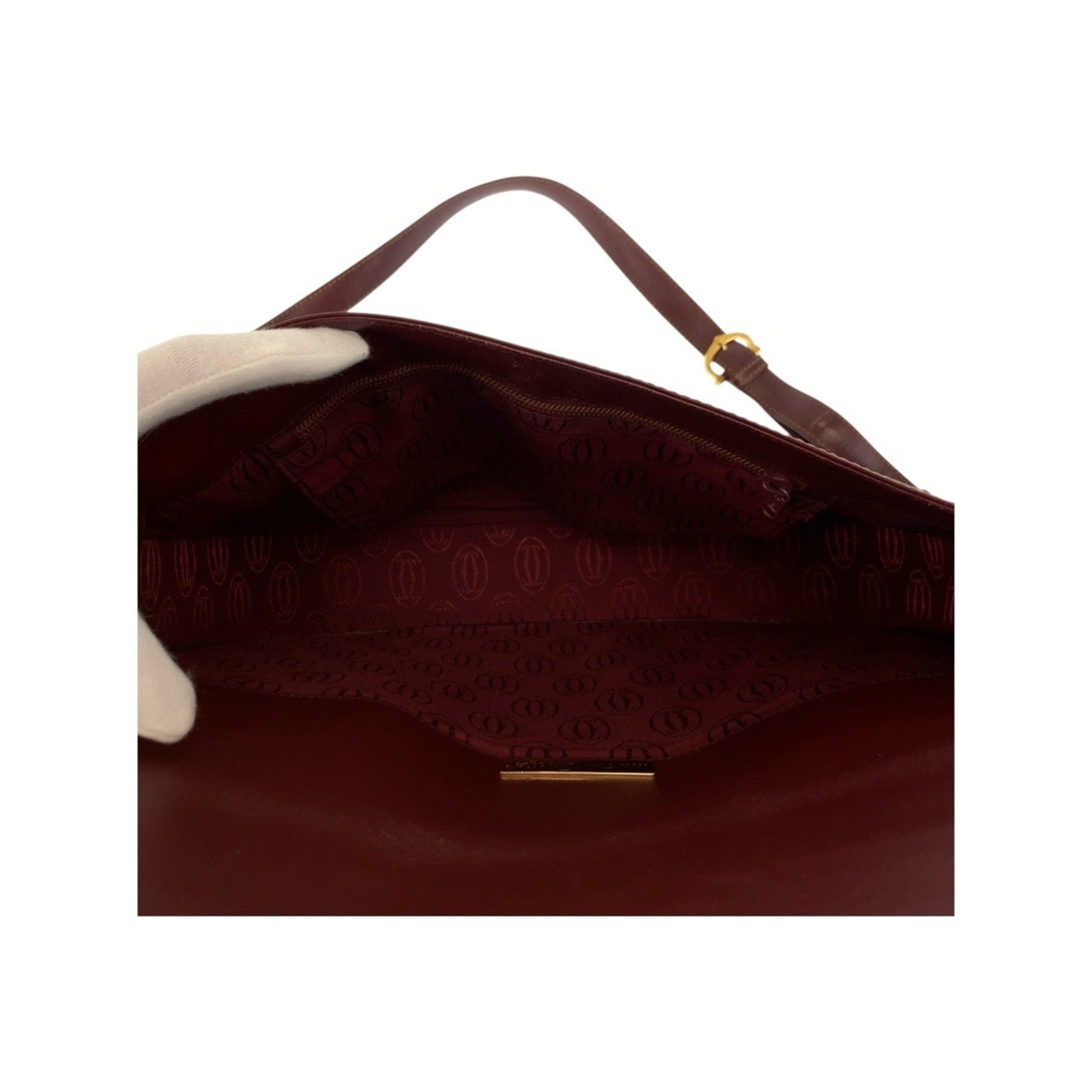 Cartier Bordeaux Leather Pochette Shoulder Bag (Pre-Owned)