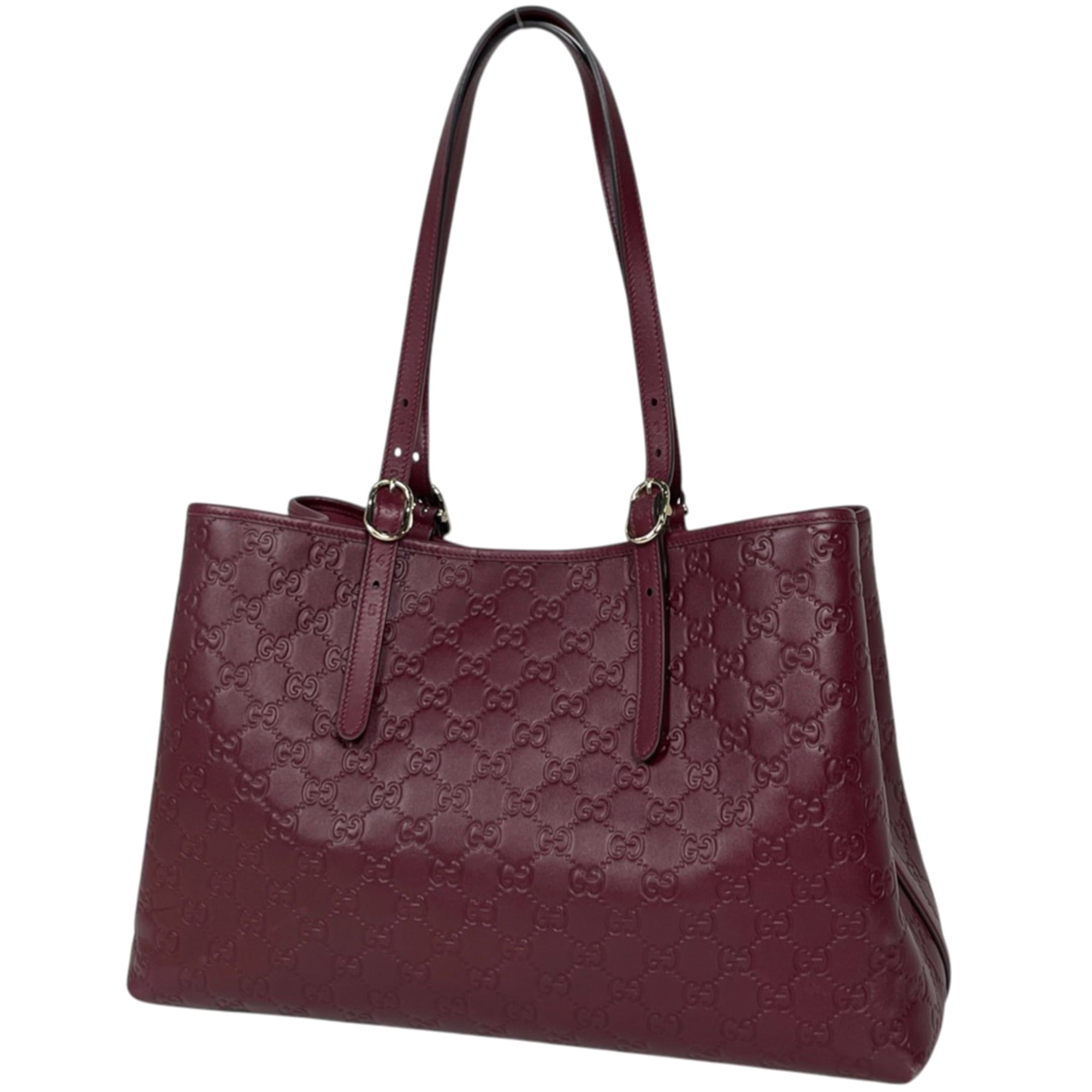 Gucci Bordeaux Leather Tote Bag (Pre-Owned)