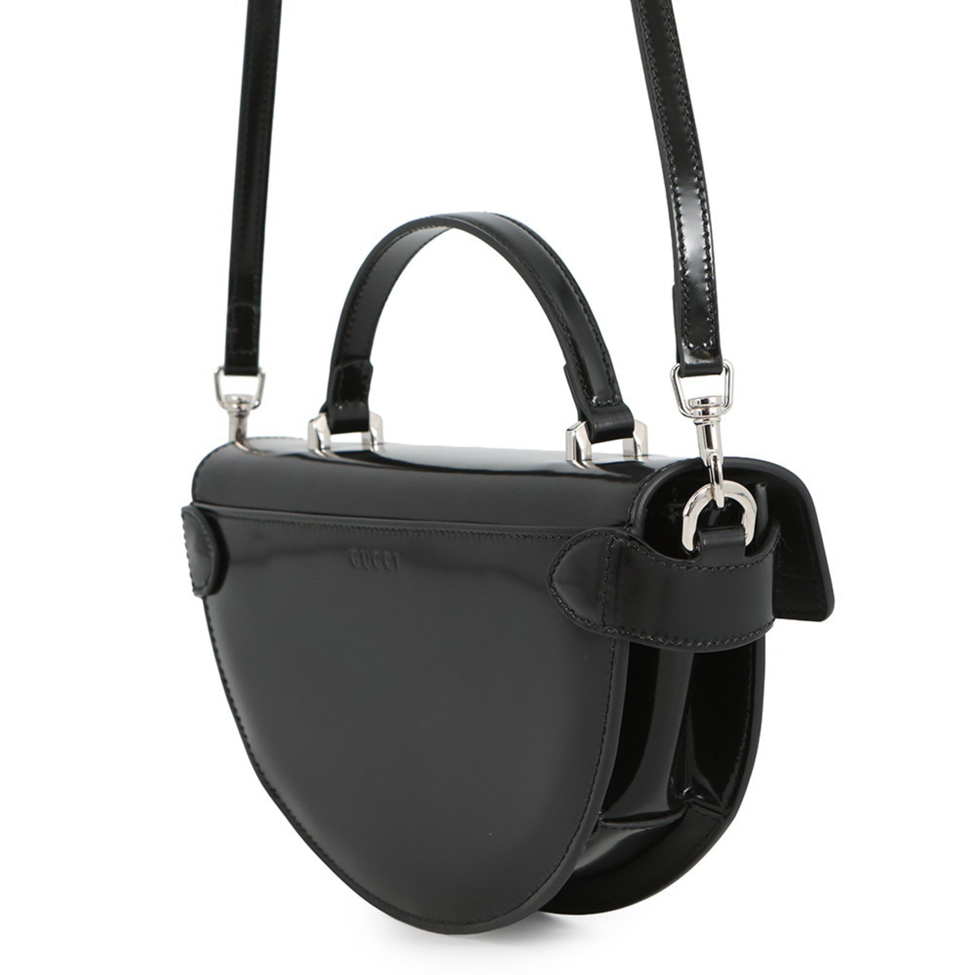 Gucci Black Leather Handbag Shoulder Bag (Pre-Owned)