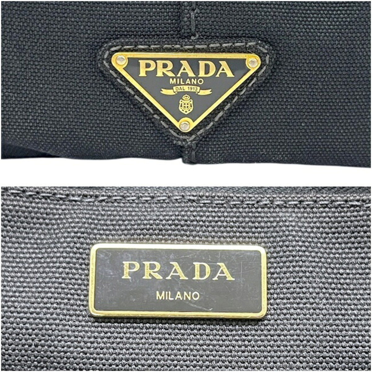 Prada Black Canvas Tote Bag (Pre-Owned)