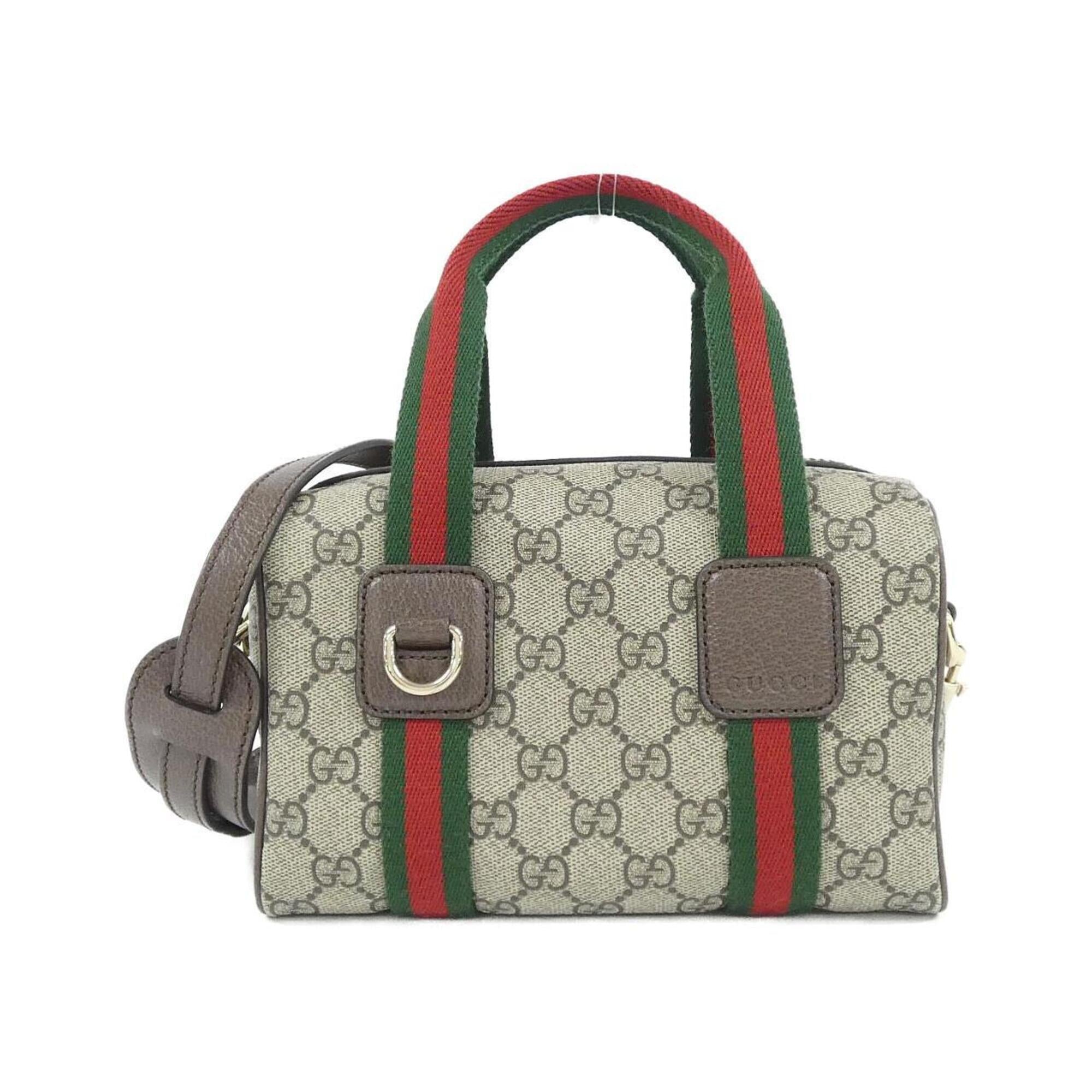 Gucci Beige Brown Gg Supreme Boston Bag (Pre-Owned)