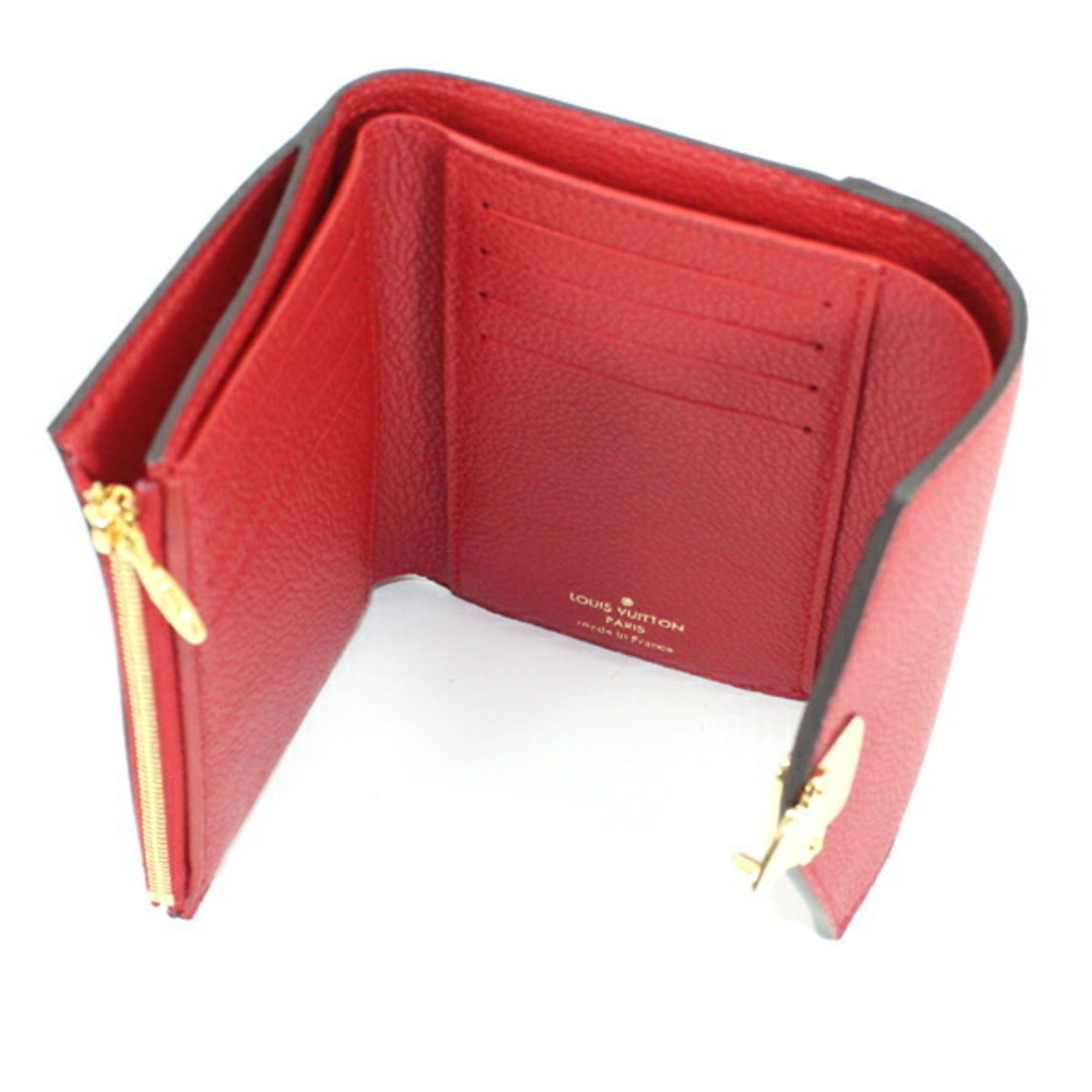 Louis Vuitton Brown Cerise Monogram Red Color Monogram Wallet (Tri-Fold) (Pre-Owned)