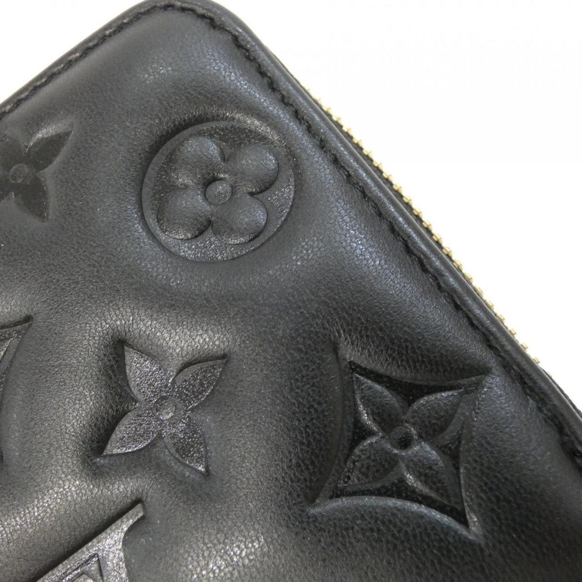Louis Vuitton Black Leather Long Wallet (Bi-Fold) (Pre-Owned)
