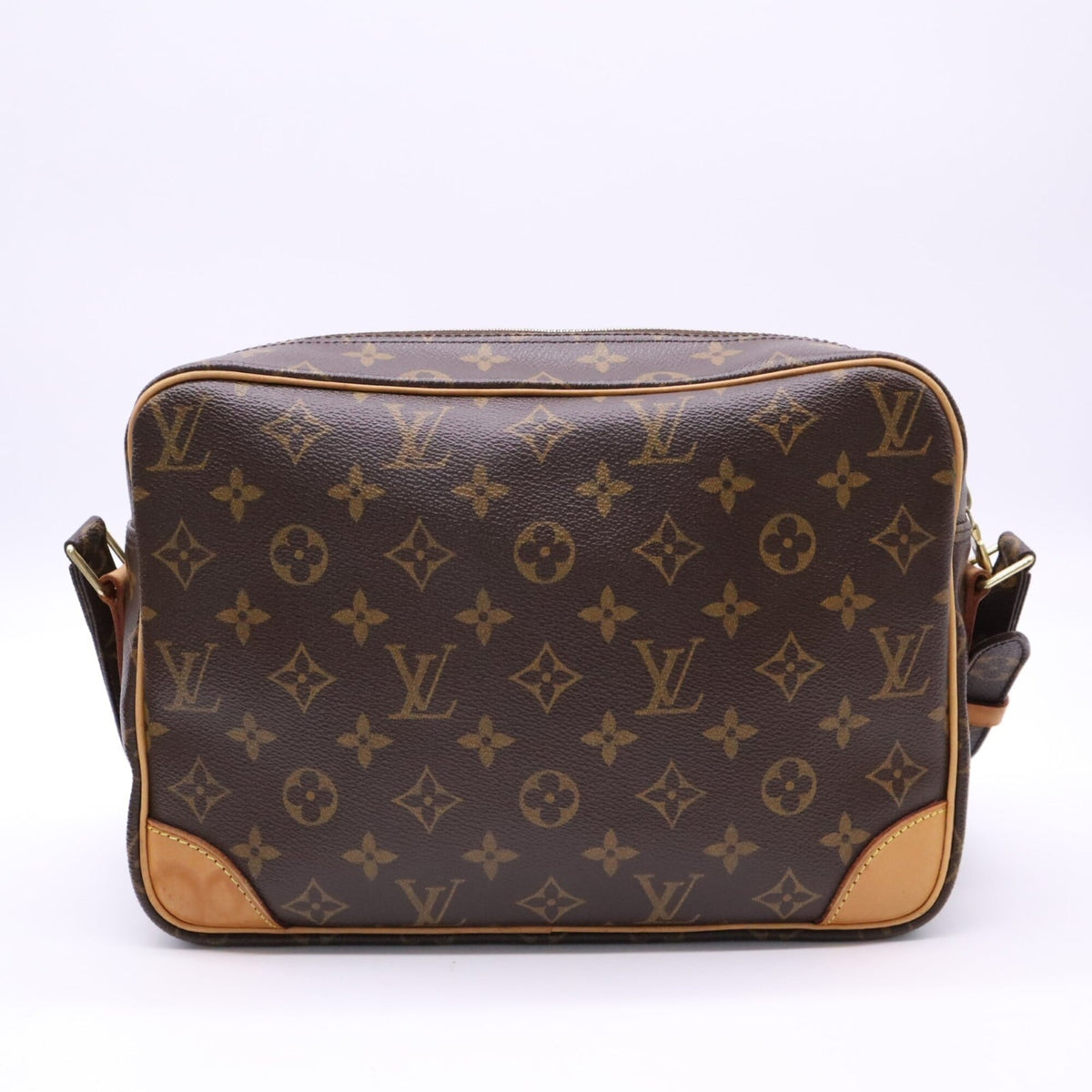 Louis Vuitton Monogram Beige Brown Coated Canvas Leather Shoulder Bag (Pre-Owned)