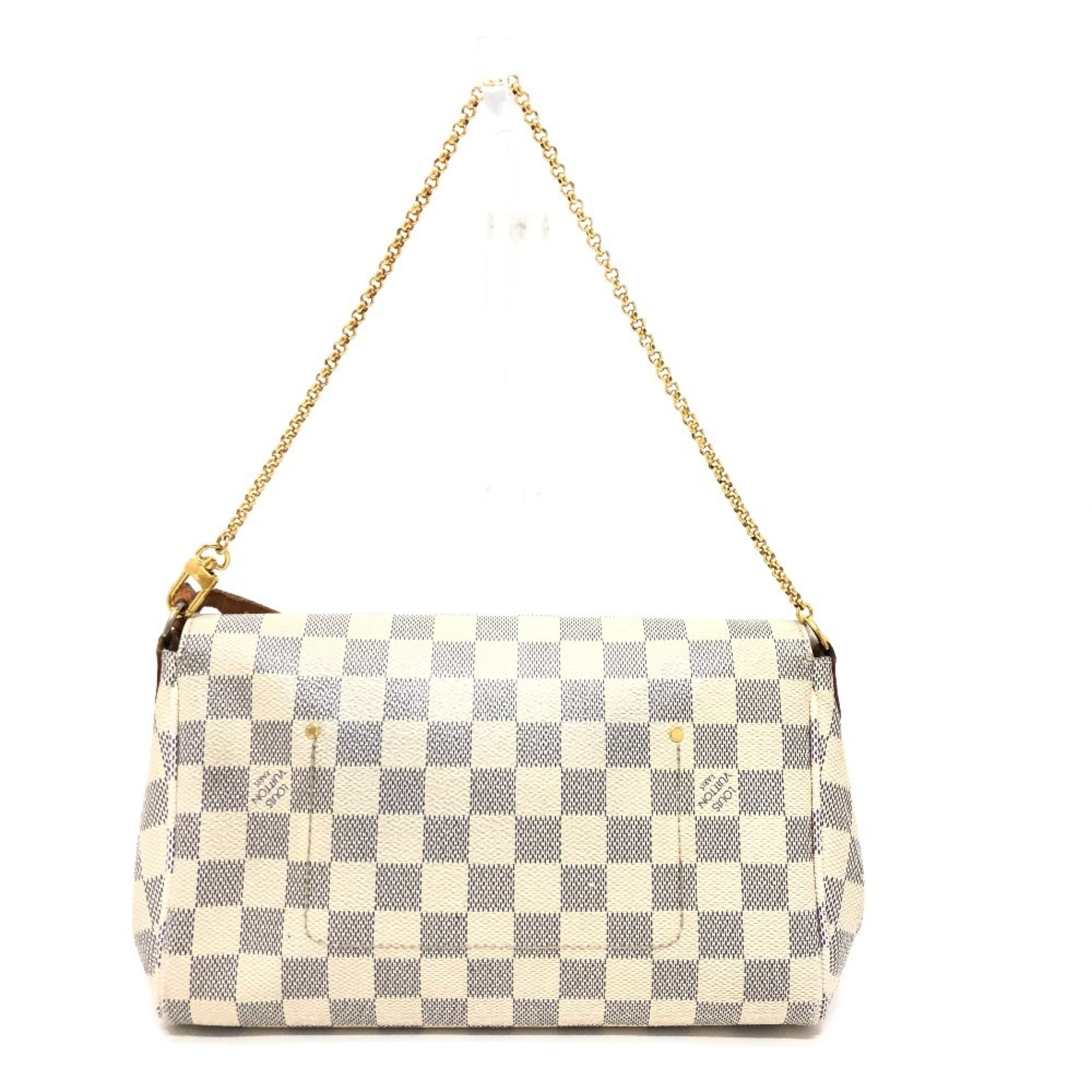 Louis Vuitton Brown Galle White Damier Azur Shoulder Bag (Pre-Owned)