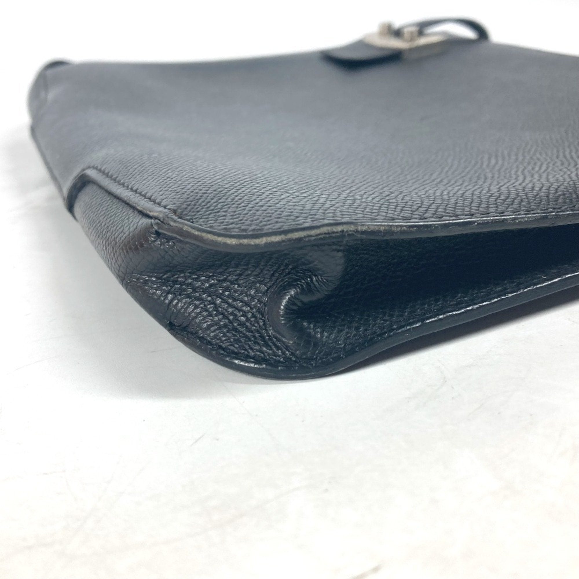 Hermes Black Epsom Leather Clutch Bag Pouch (Pre-Owned)