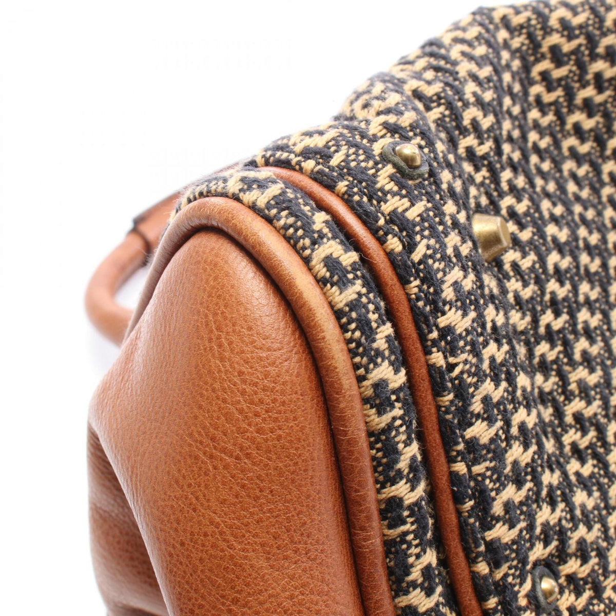 Chloé Beige Black Brown Fabric Leather Handbag (Pre-Owned)