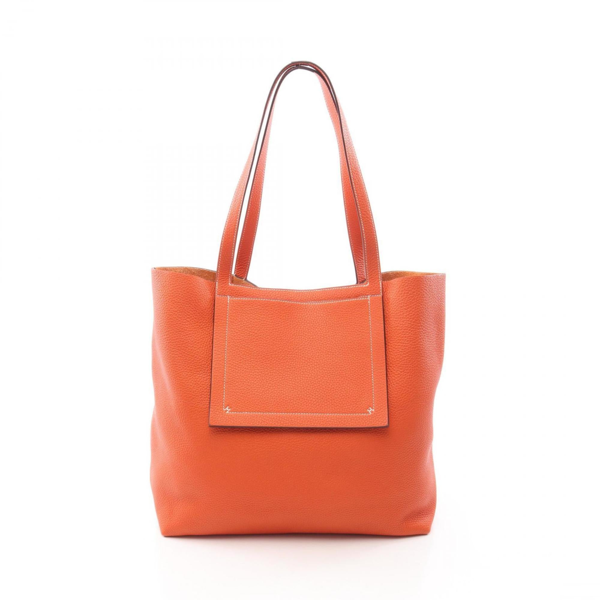 Hermes Orange Taurillon Clemence Leather Leather Tote Bag (Pre-Owned)