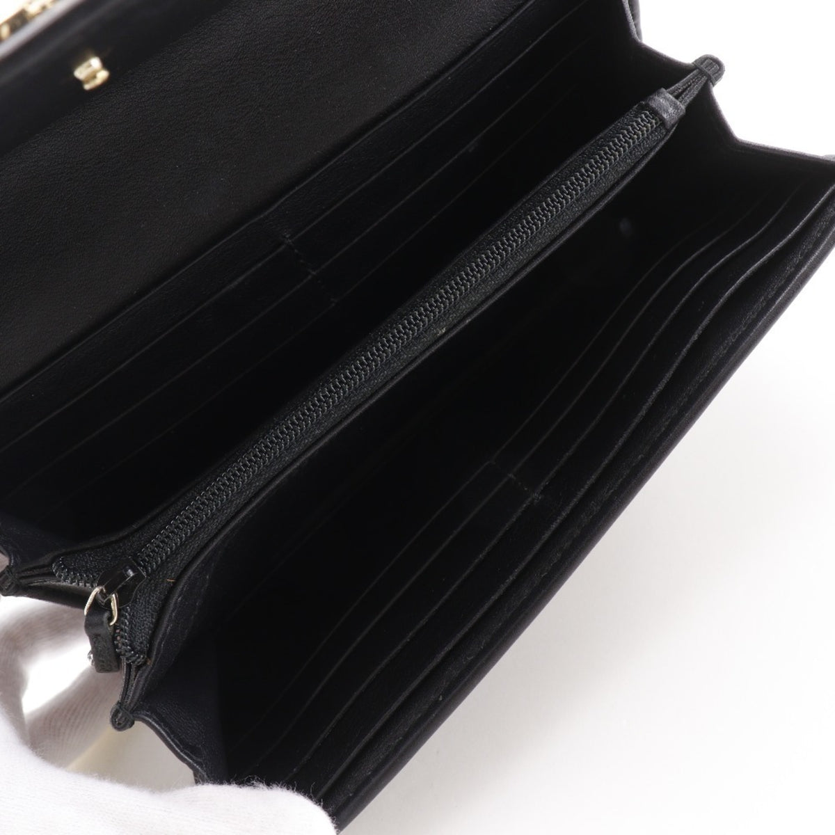 Gucci Black Leather Long Wallet (Bi-Fold) (Pre-Owned)