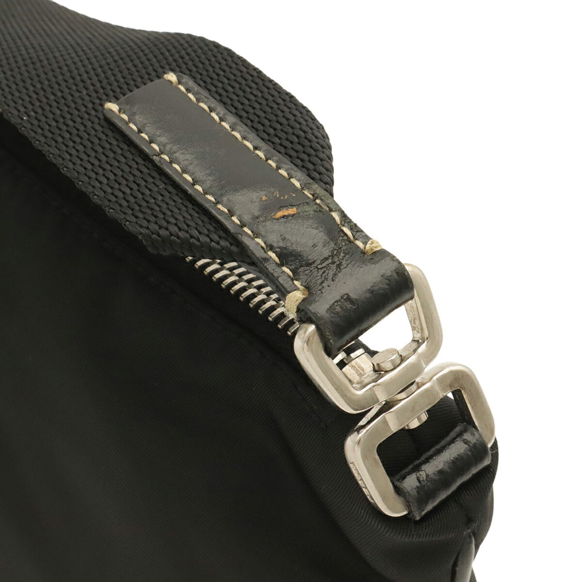 Prada Black Nero Nylon Leather Shoulder Bag (Pre-Owned)